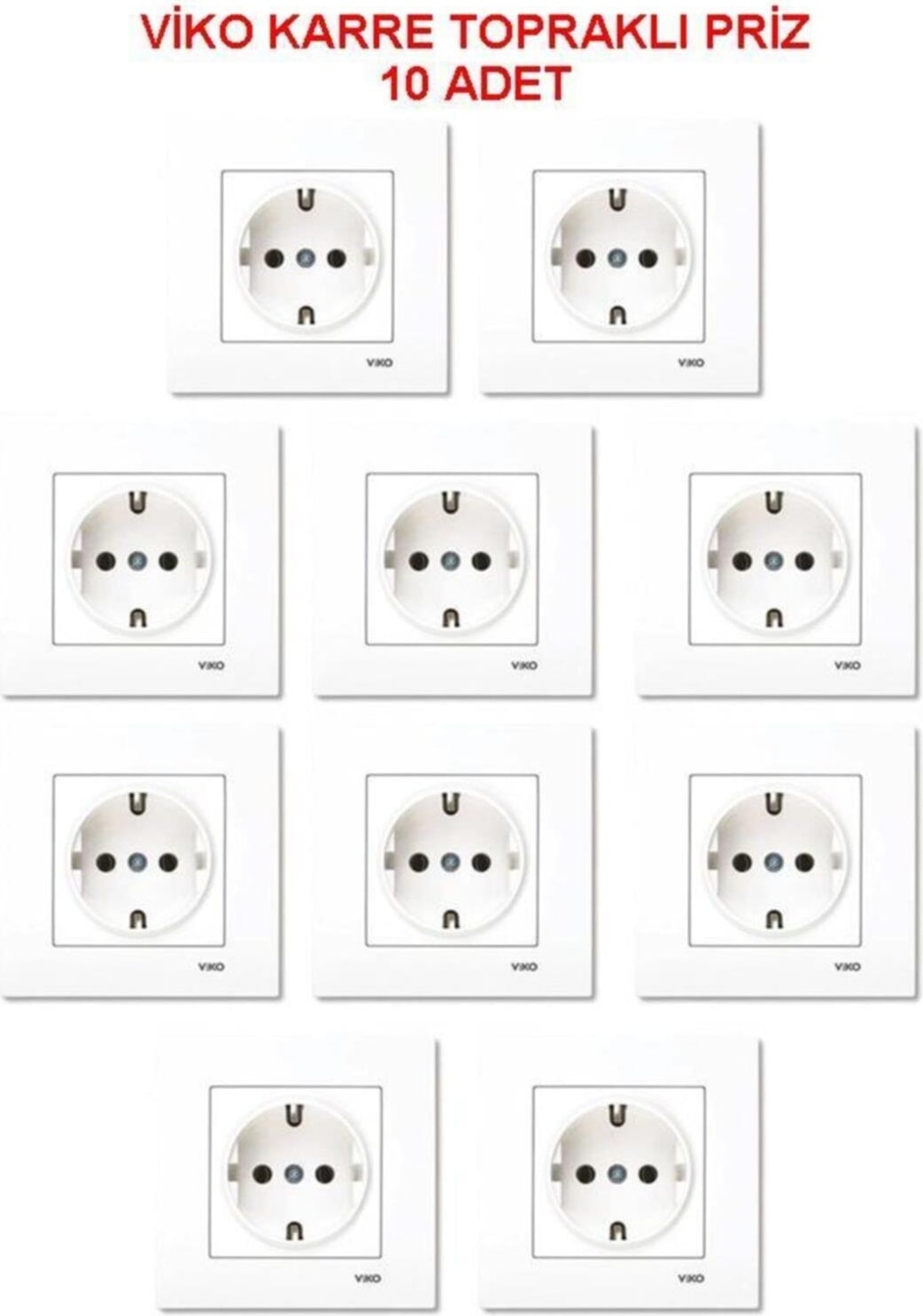 Karre Topraklı Priz + Çerçeve 10'lu Set