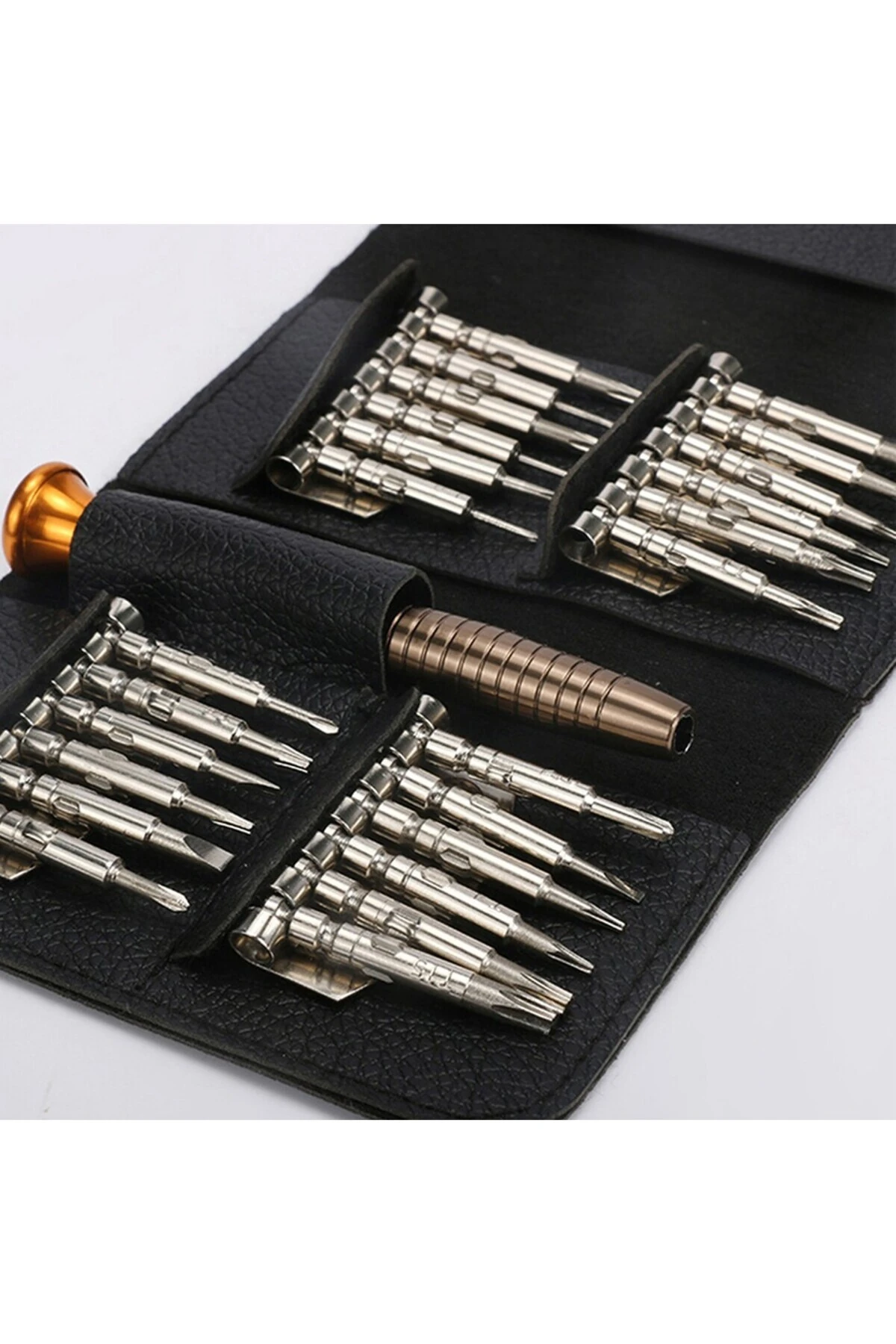 25 Parça Cüzdanlı mıknatıslı Tornavida Set Elektronik Gözlük Saat Bilgisayar Tamir Tornavidası Seti