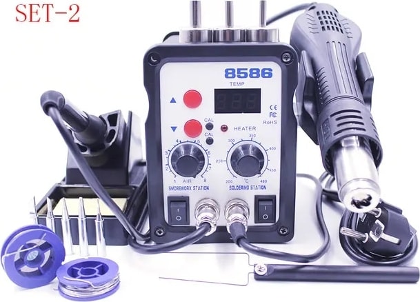 Set-2 110V Abd Plug Sürümü Yeni 8586 700W 2 In 1 Smd Lehim Rework Istasyonu Sıcak Hava Isı Tabancası Havya Lehimleme Aracı ile Kaynak Onarımı Için Ücretsiz Hediyeler (Yurt Dışından)