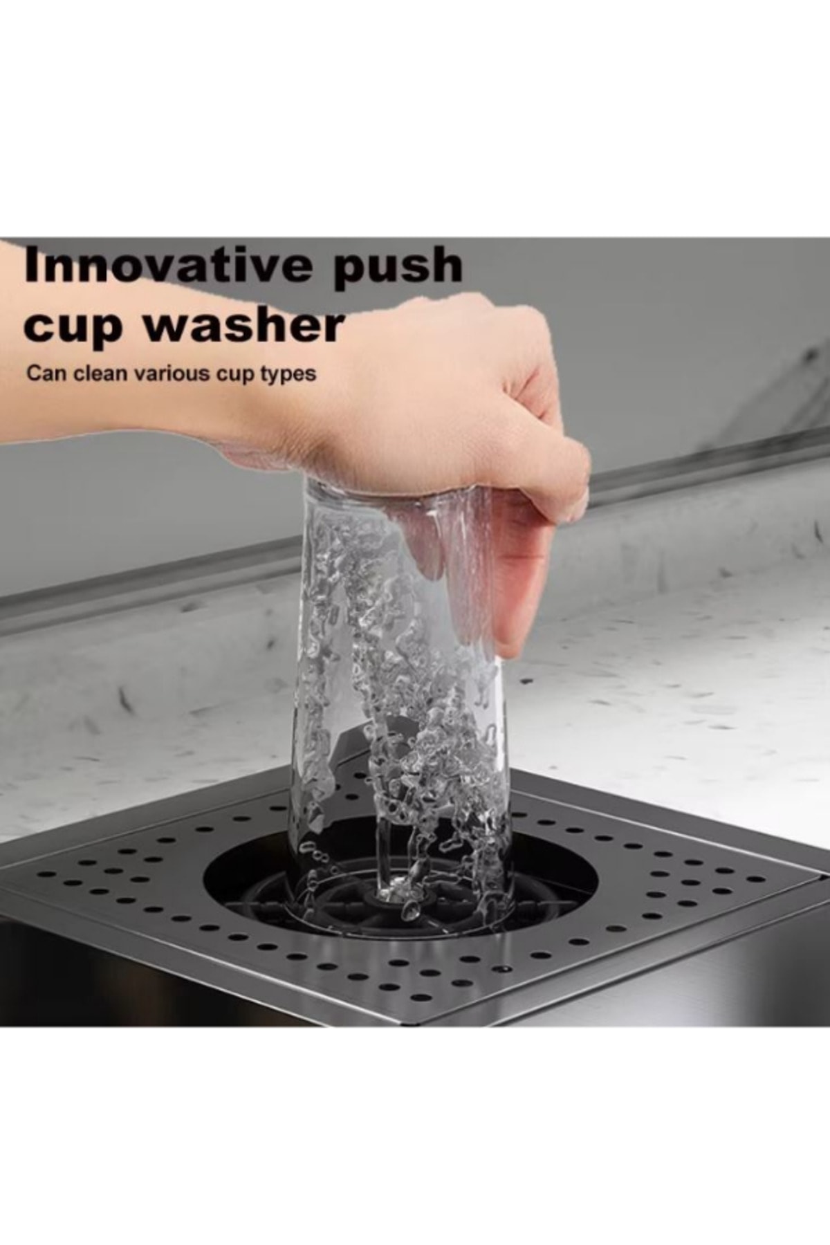 Moderno Paslanmaz Çelik Bardak Yıkamalı Akıllı Mutfak Evyesi Bal Peteği Yüzey Siyah 76x48cm Eviye