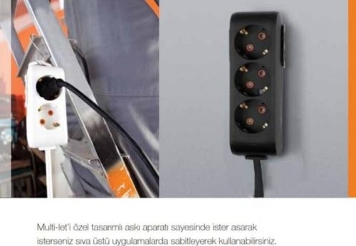 Siyah 2'li 3metre Grup Priz 90133203