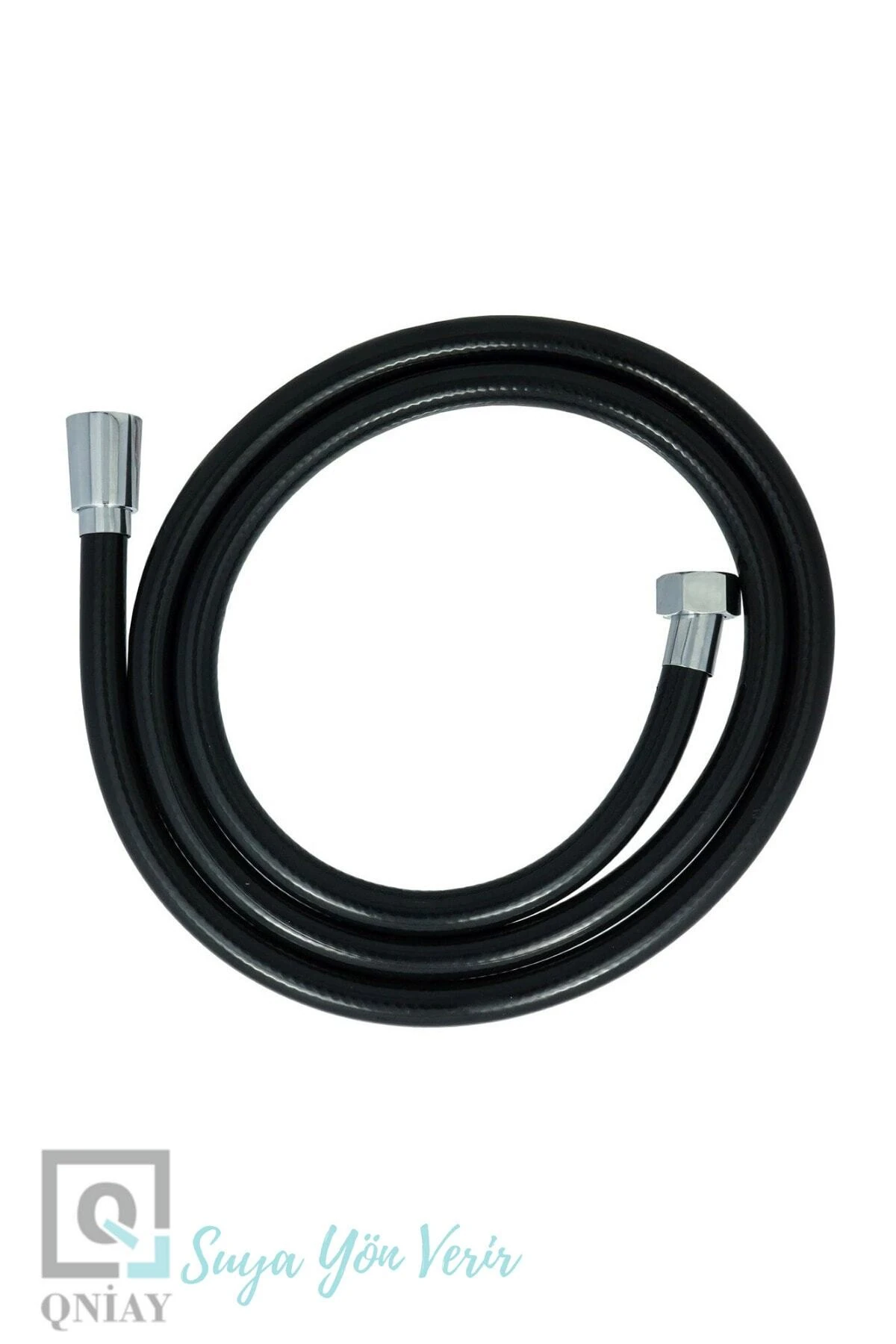 Kablo Kaplama Spiral Duş Hortumu Siyah, Esnek ve Dayanıklı Banyo Aksesuarı