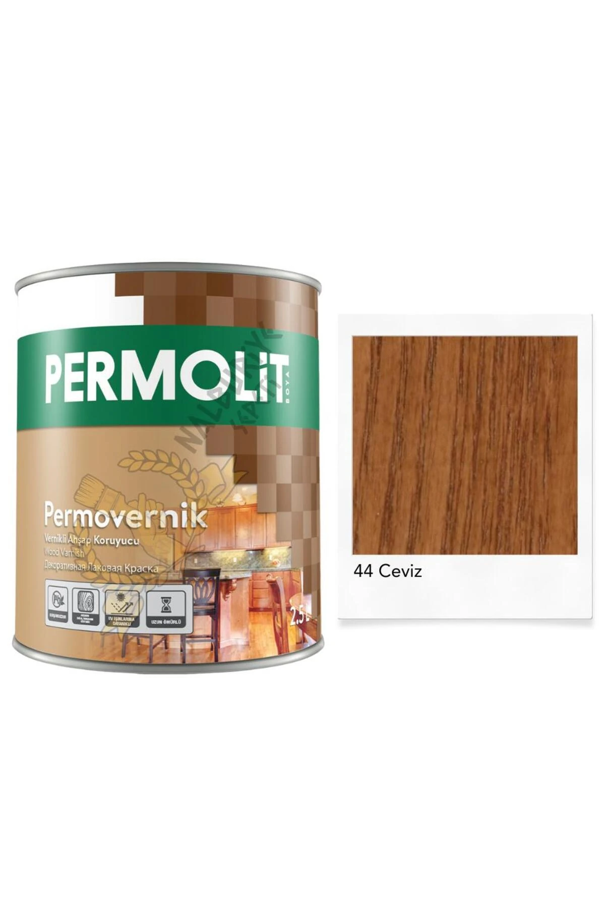 Vernikli Ahşap Koruyucu Boya SARI ZEYTİN 2.5 Lt.