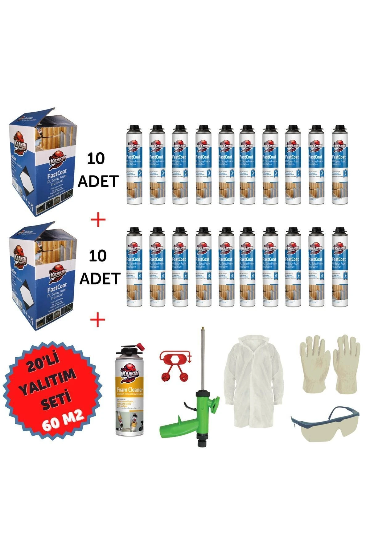 Poliüretan Termal Yalıtım Sprey Köpük 20adetx930gr