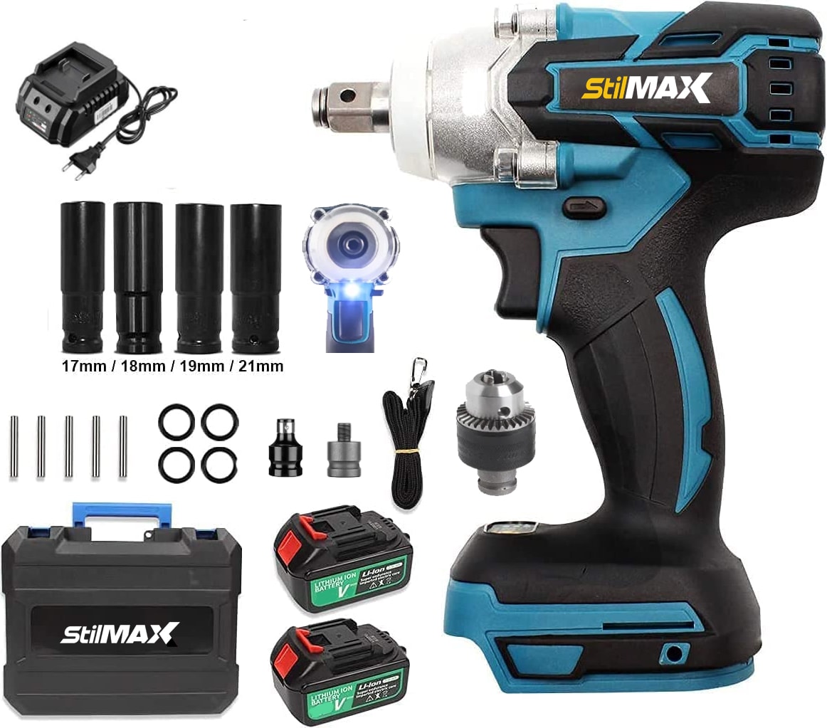 Germany Bl Motor 58V 10AH Çift Torq Somun Sıkma Sökme Bijon Matkap + Aksesuar Seti