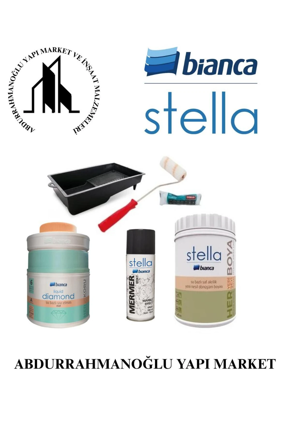 Liquid Diamond Mat  ( Sıvı Elmas ),  Stella 1 lt - 0,5 lt,  Sprey Boyama Seti