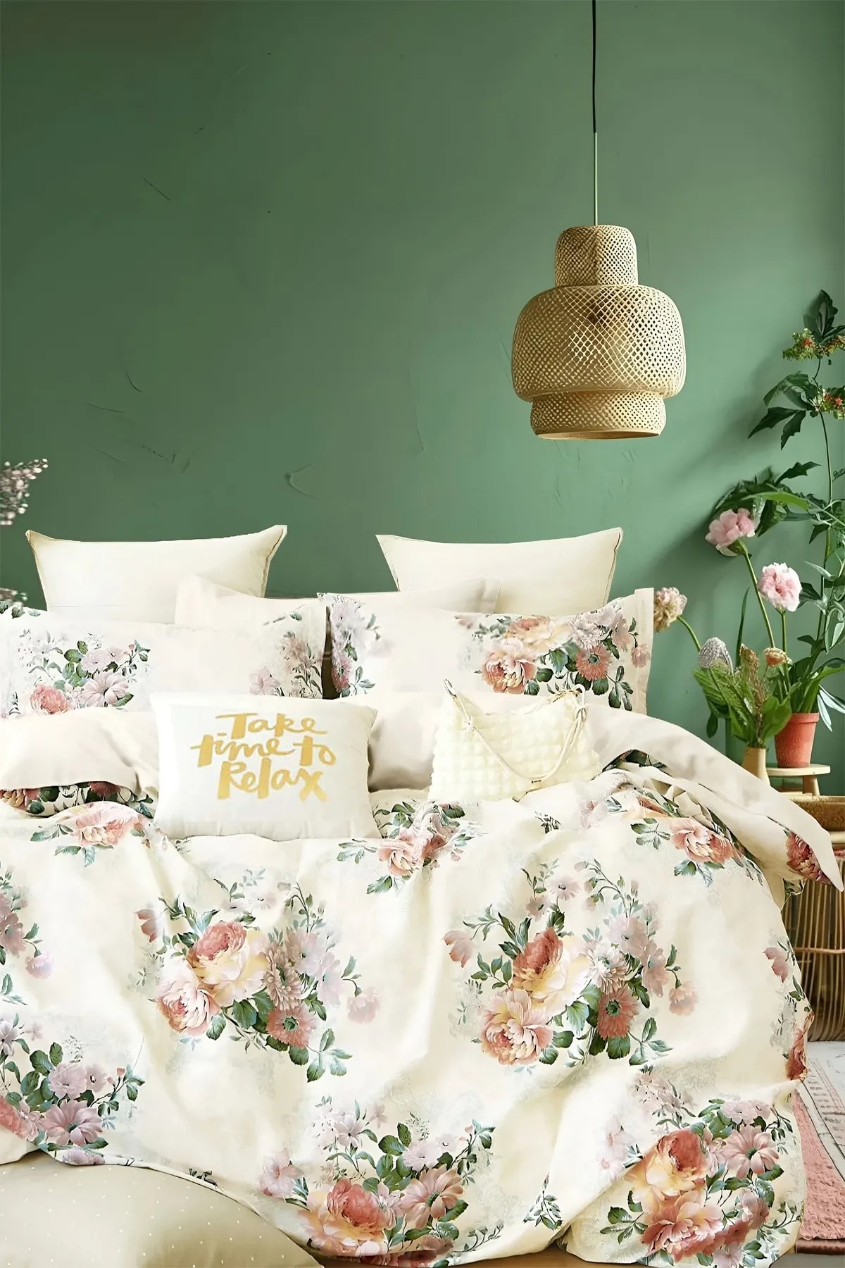Lastikli Çarşaflı Nevresim Takımı Tek Kişilik Mystic Rose