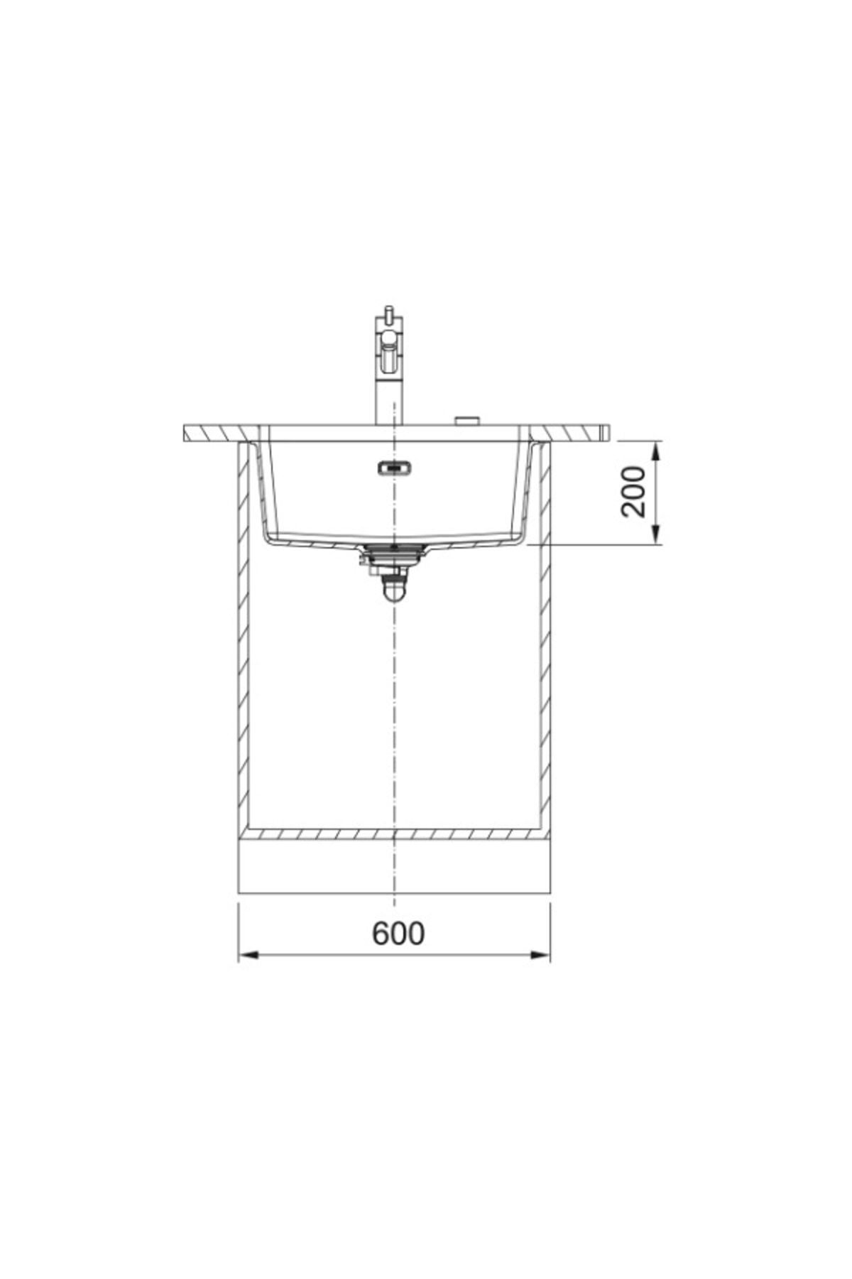 Maris Mrg 110-52 Tezgâh Altı, 553x433 Mm, Bianco, Granit Eviye