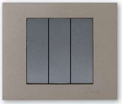 Grano Metalik Üçlü Anahtar Füme + Antrasit Çerçeve