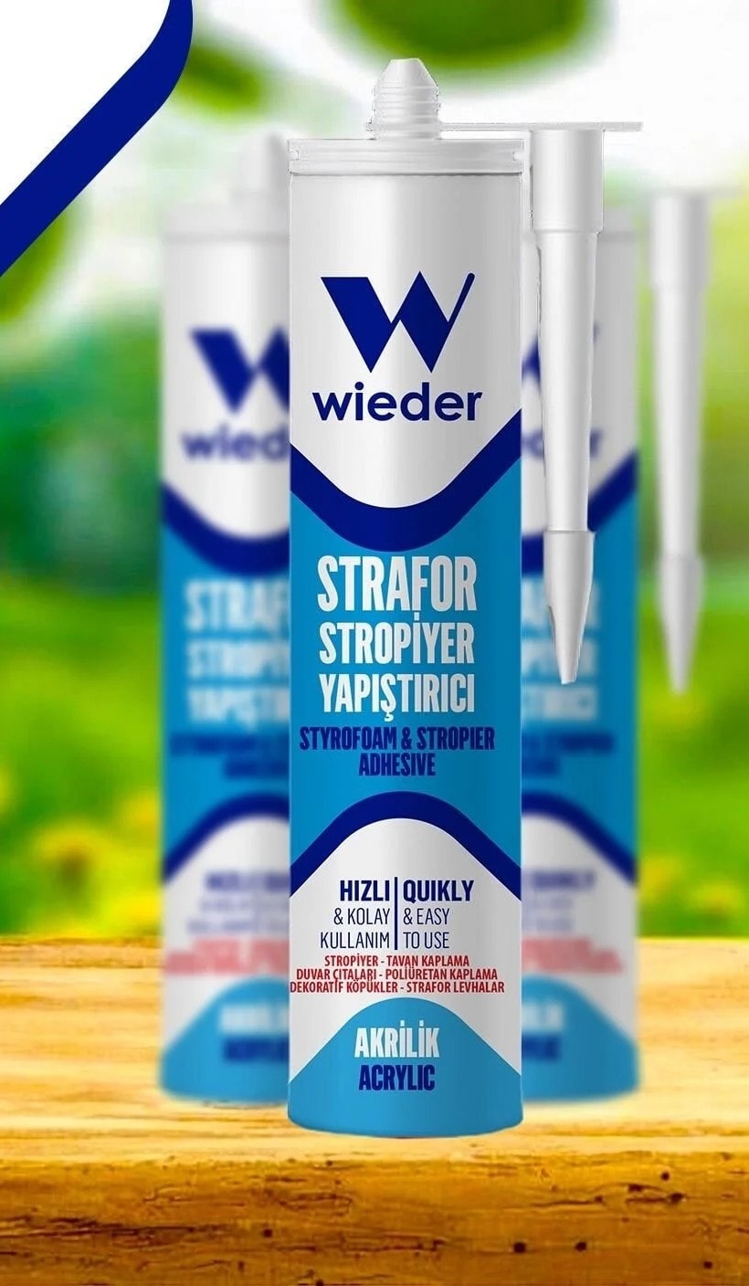 Strafor ve Stropiyer Yapıştırıcı Beyaz 450G x 5 Adet