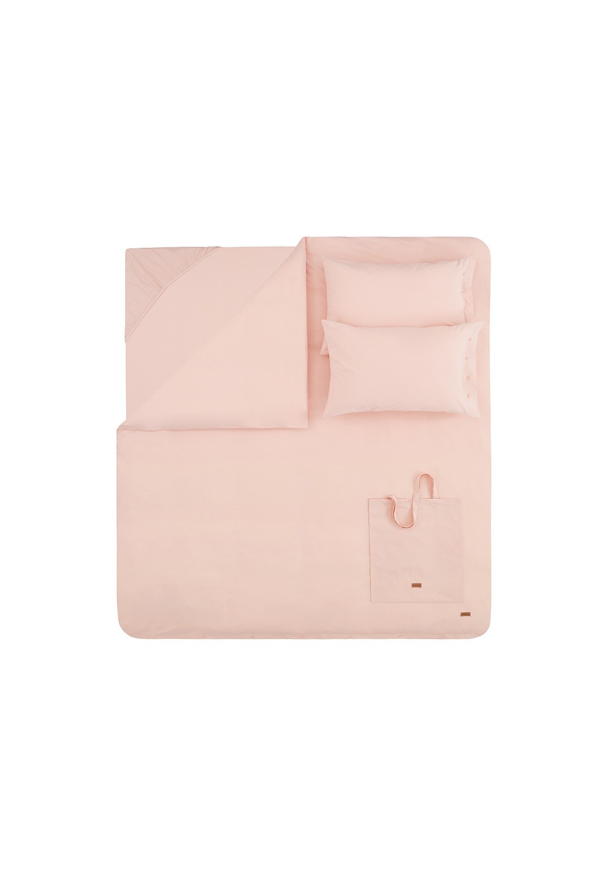 Plain Çift Kişilik Ranforce Yıkamalı Nevresim Takımı - Blush