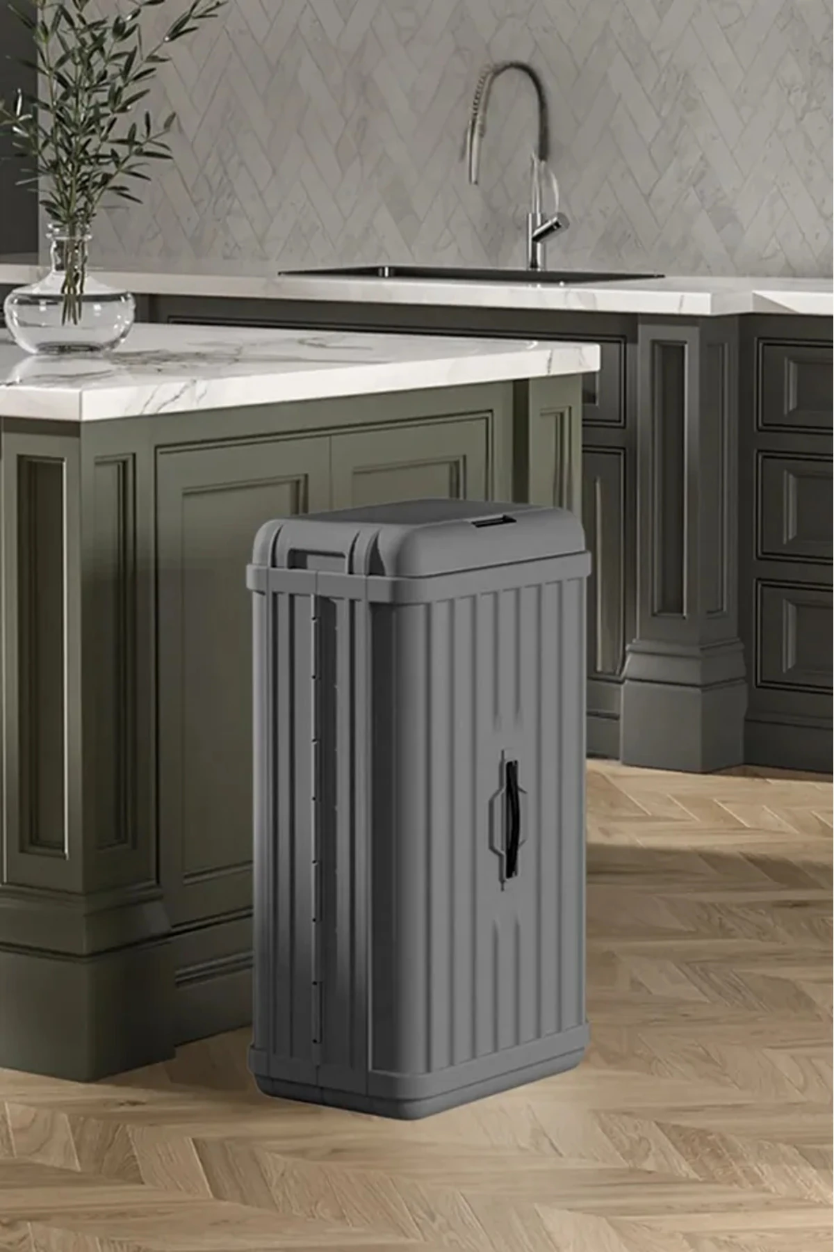 50 Lt Mega boy Hareket Sensörlü Sessiz Açma Kapama Çok Amaçlı Sensörlü Çöp Kutusu