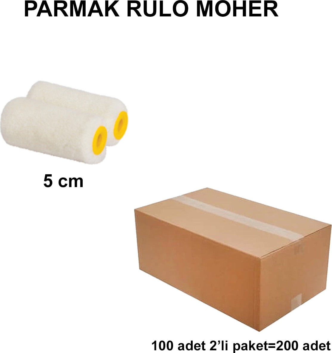 Izmir Fırça Arge Toptan Parmak Rulo Moher Yedek (2'li) 5cm -200 Adet 012424