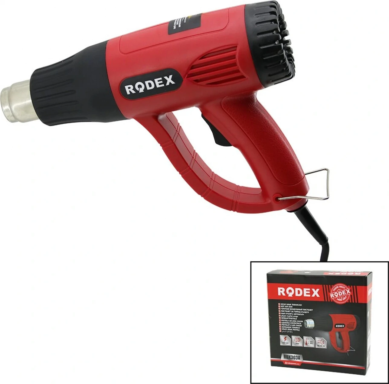 Sıcak Hava Makinesi - Tabancası 4pcs Başlık Aparat Kablolu 300-600°C 280/480LPM 2000W RDX-303A (K95)