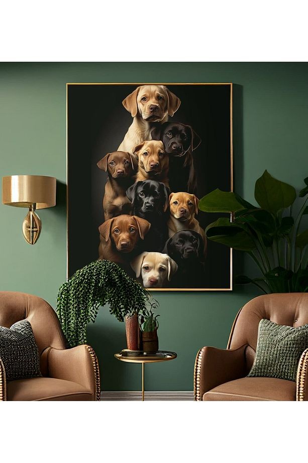 4mm Tamperli Uv Baskı Cam Tablo Ev Ofis Duvar Dekor Hediyelik Tablo KÖPEKLER