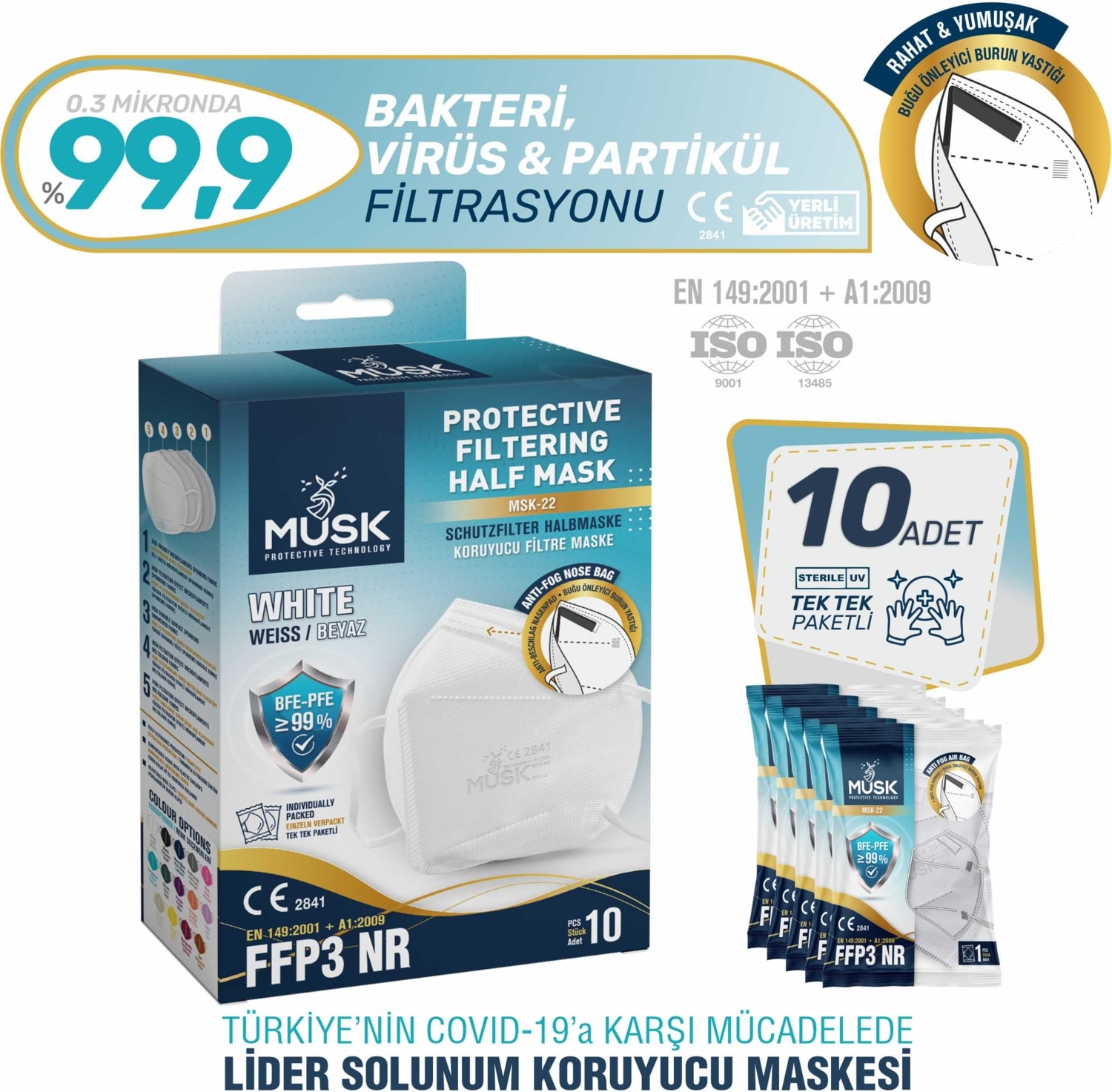 Ffp3 Maske N99 10'lu