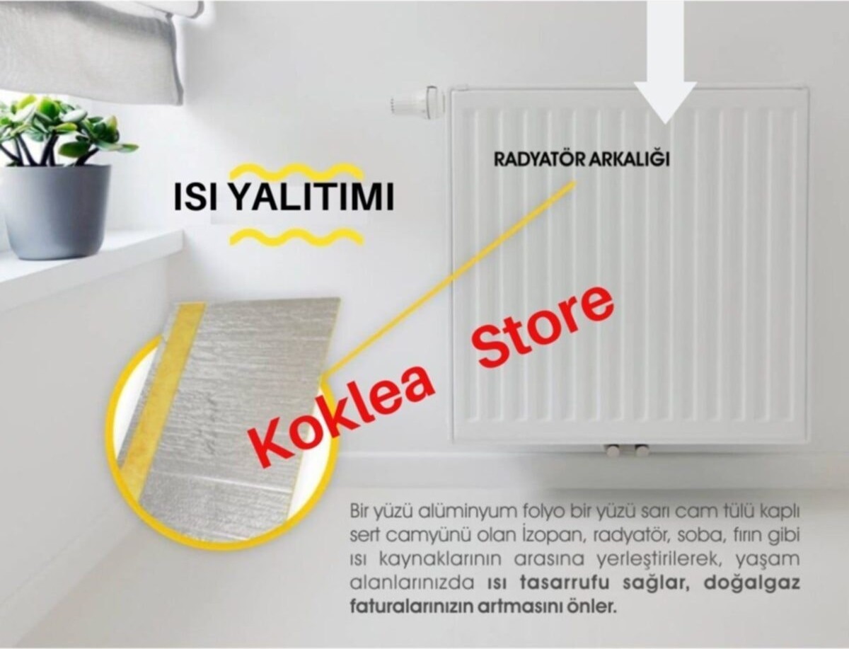 Ankaflex Petek Arkası Isı Yalıtım Folyo Plaka Kalorifer Soba Radyatör Arkası Isı Yalıtım Levhası 4 Adet