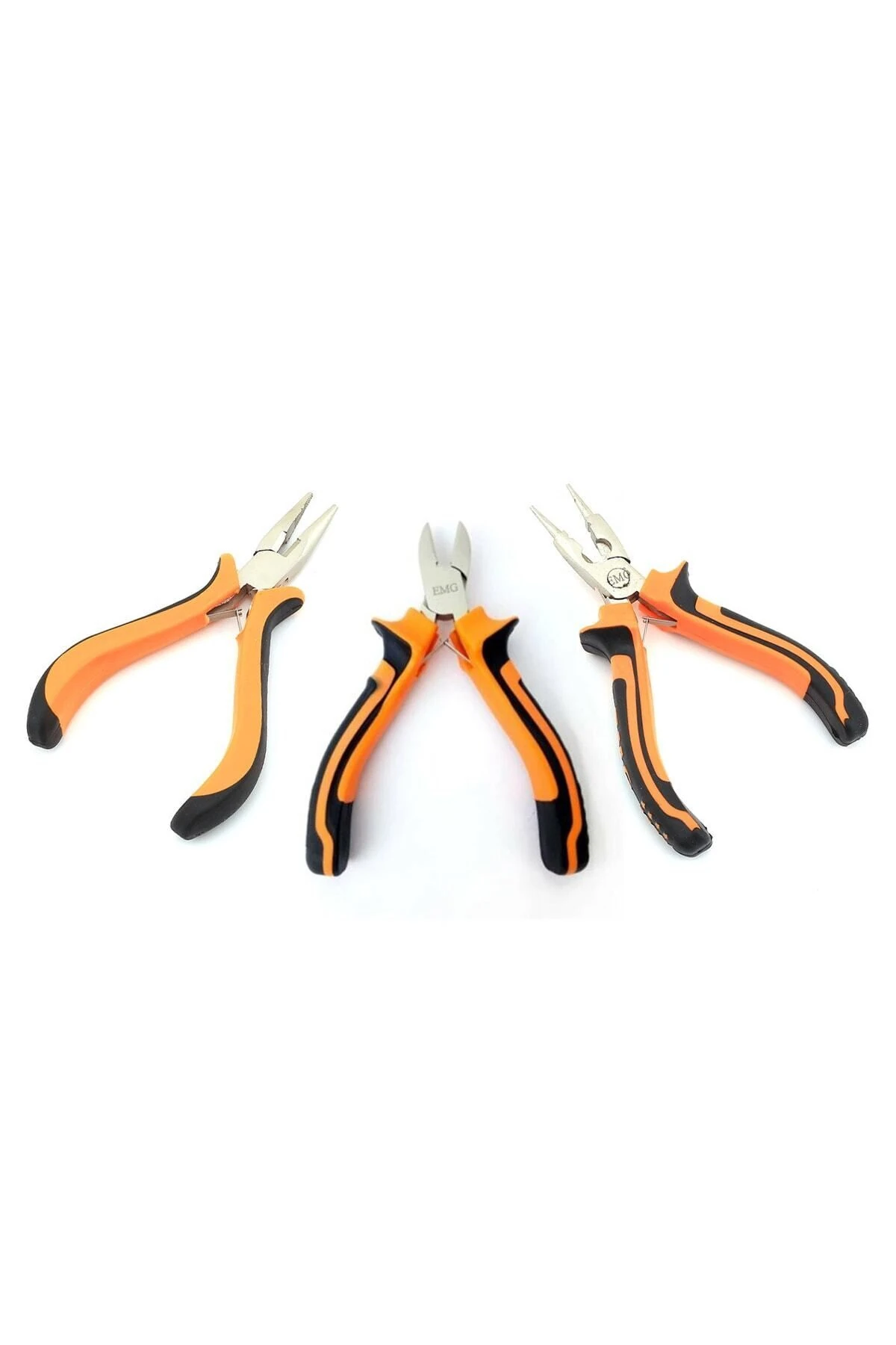 3'lü Hobi Pense Seti - Takı Yapım Alet Seti, Kıvırma Pensesi, Karga Burun Ve Yan Keski