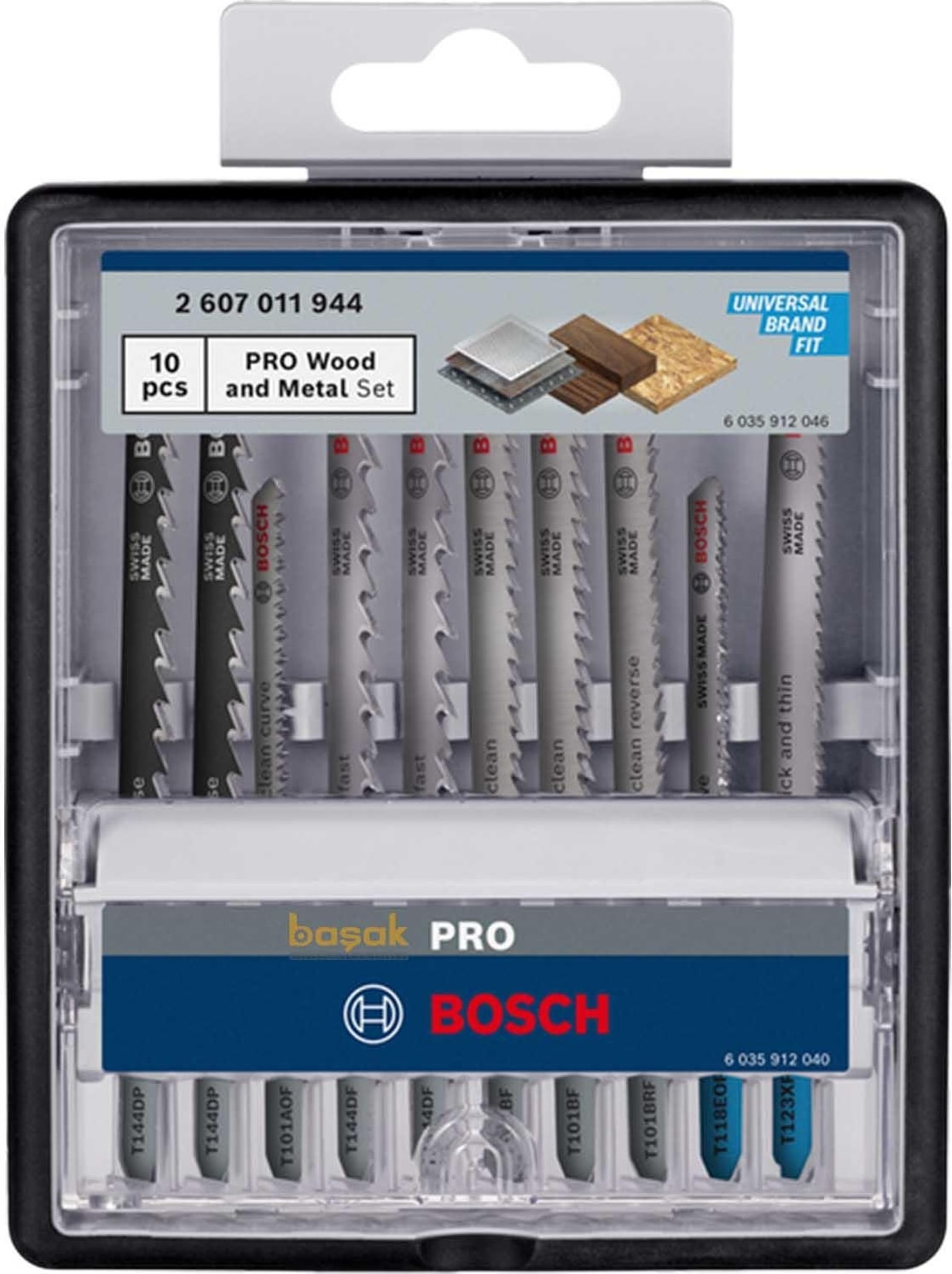 BOSCH Pro 10'lu Ahşap ve Metal Kesim Dekupaj Ucu Seti 2607011944