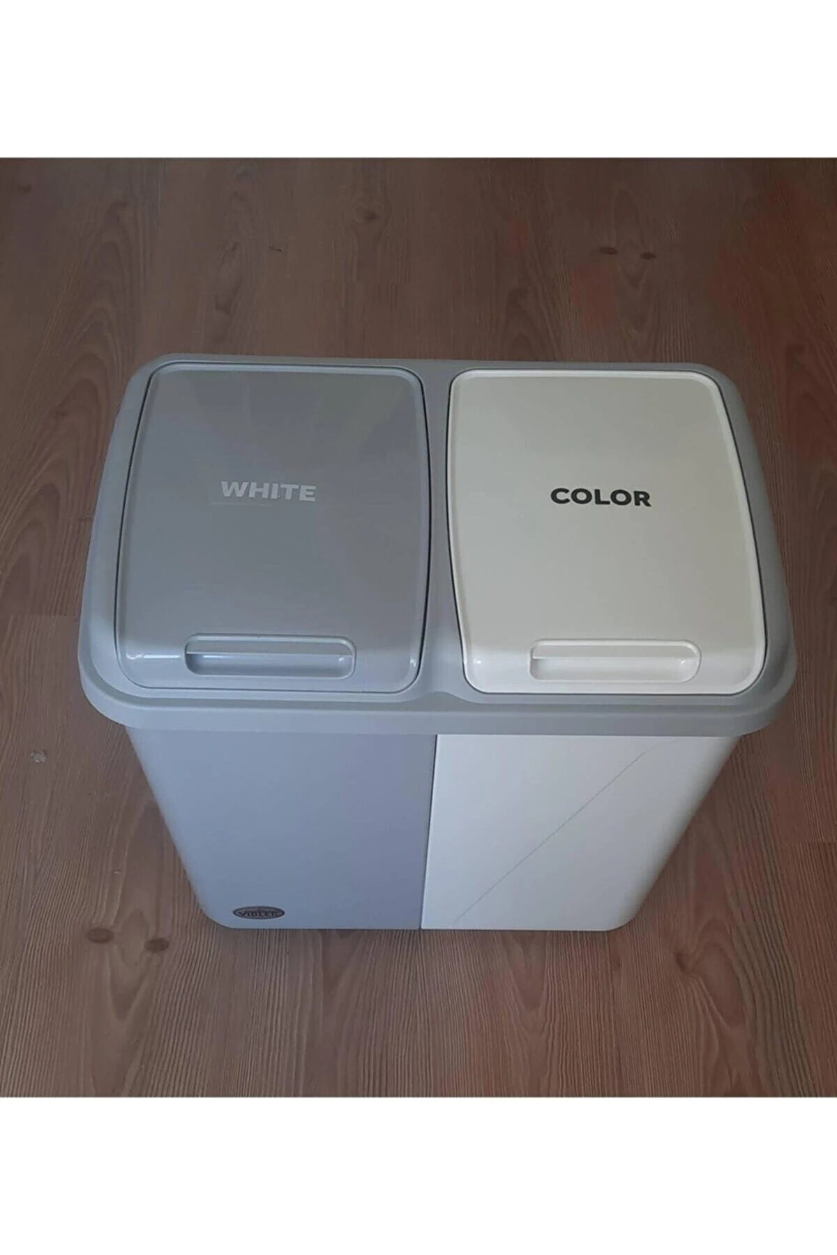 İki Bölmeli Galoş Bone Kutusu Çöp Atık Ayrıştırma Sepeti 60 Lt Hastane Klinik Anaokulu Kirli Sepeti