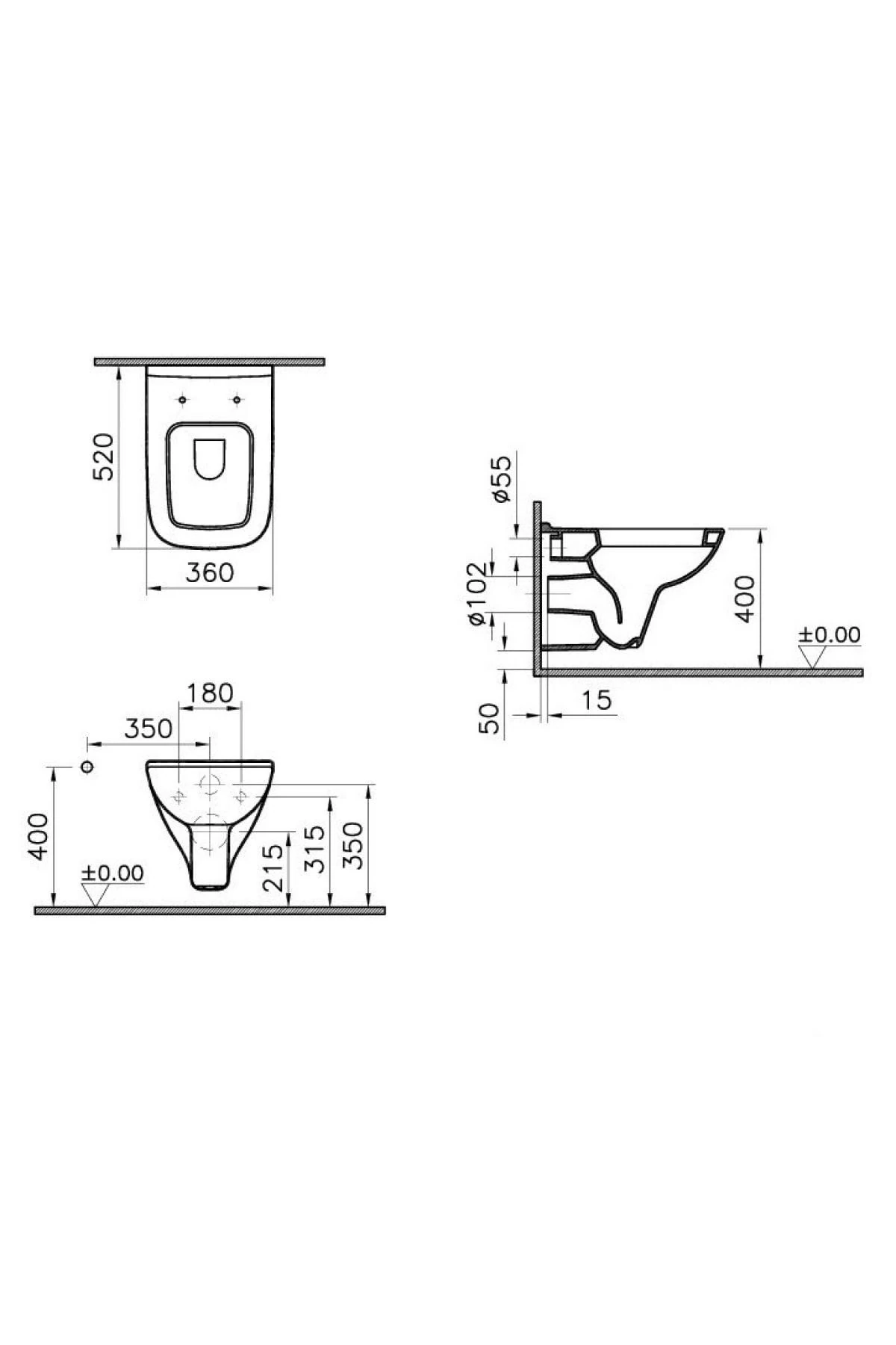 Asma Klozet, S20, Beyaz (Taharat Borusuz) 5507L003-0101