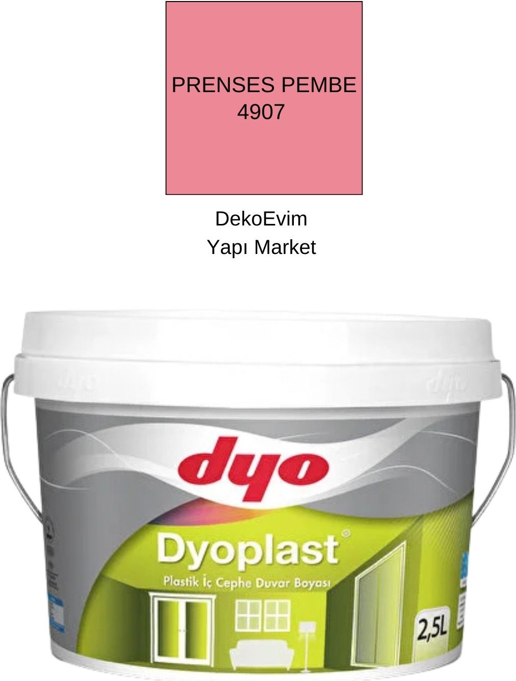 plast Plastik Iç Cephe Duvar B. Prenses Pembe 2,5 Lt.