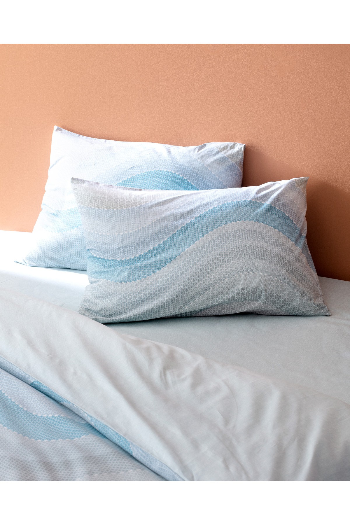 Suivre King Size %100 Pamuk Ranforce Baskılı Nevresim Takımı - Turkuaz
