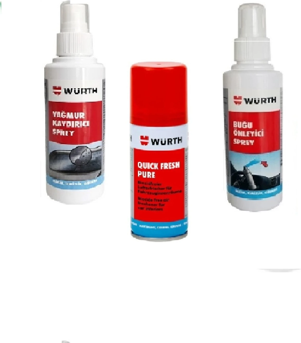 Quık Fresh Pure Klima Koku Bombası Tazeleme Spreyi & Yağmur Kaydırıcı Sprey+ Buğu Önleyici Sprey