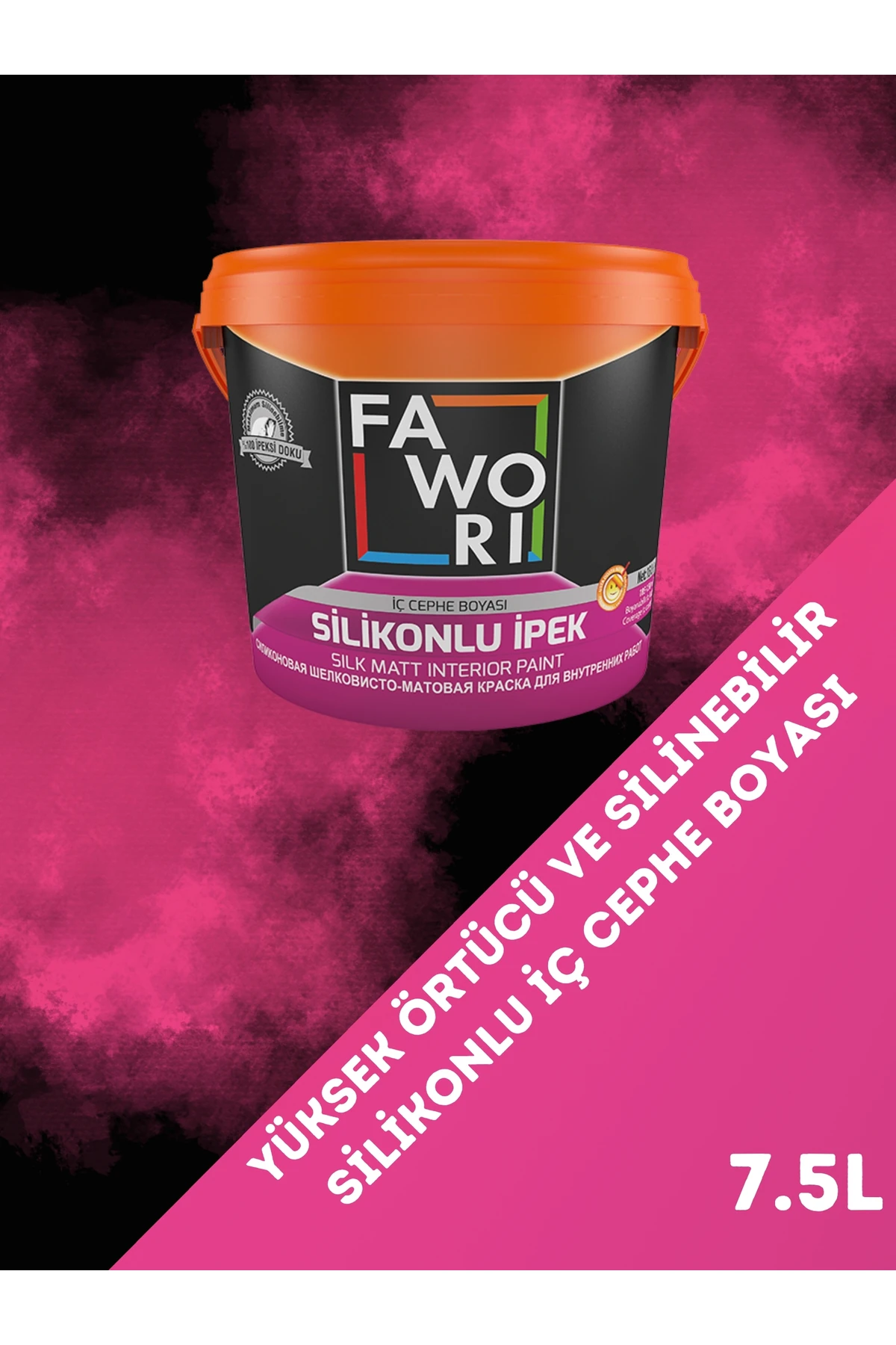 Silikonlu İpek Yüksek Örtücü Silinebilir İpeksi Mat Silikonlu İç Cephe Boyası 7.5lt