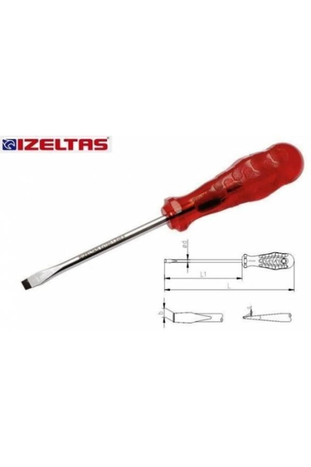 İzeltaş Kraft Düz Tornavida 4x80