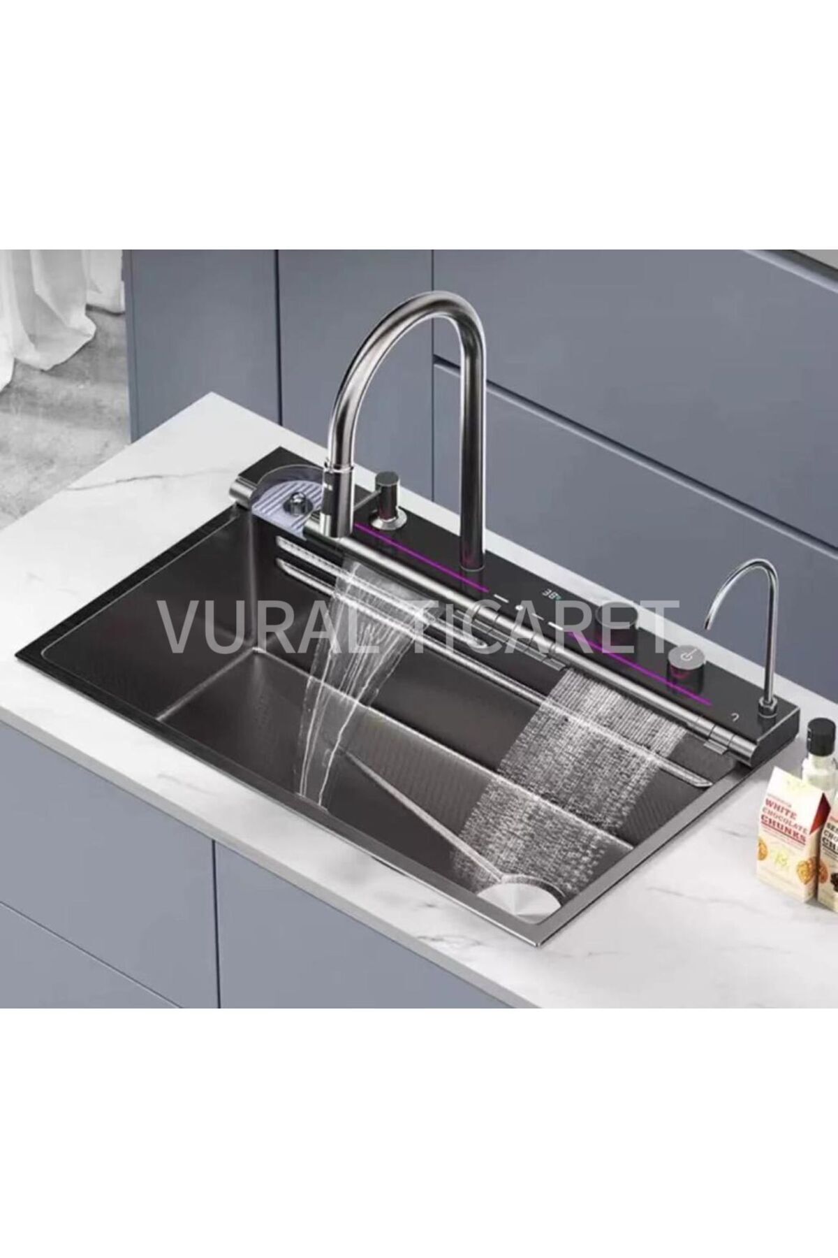 2024 Ultra Teknolojik Dijital Akıllı Ankastre Şelale  Evye 7 Fonksiyonlu