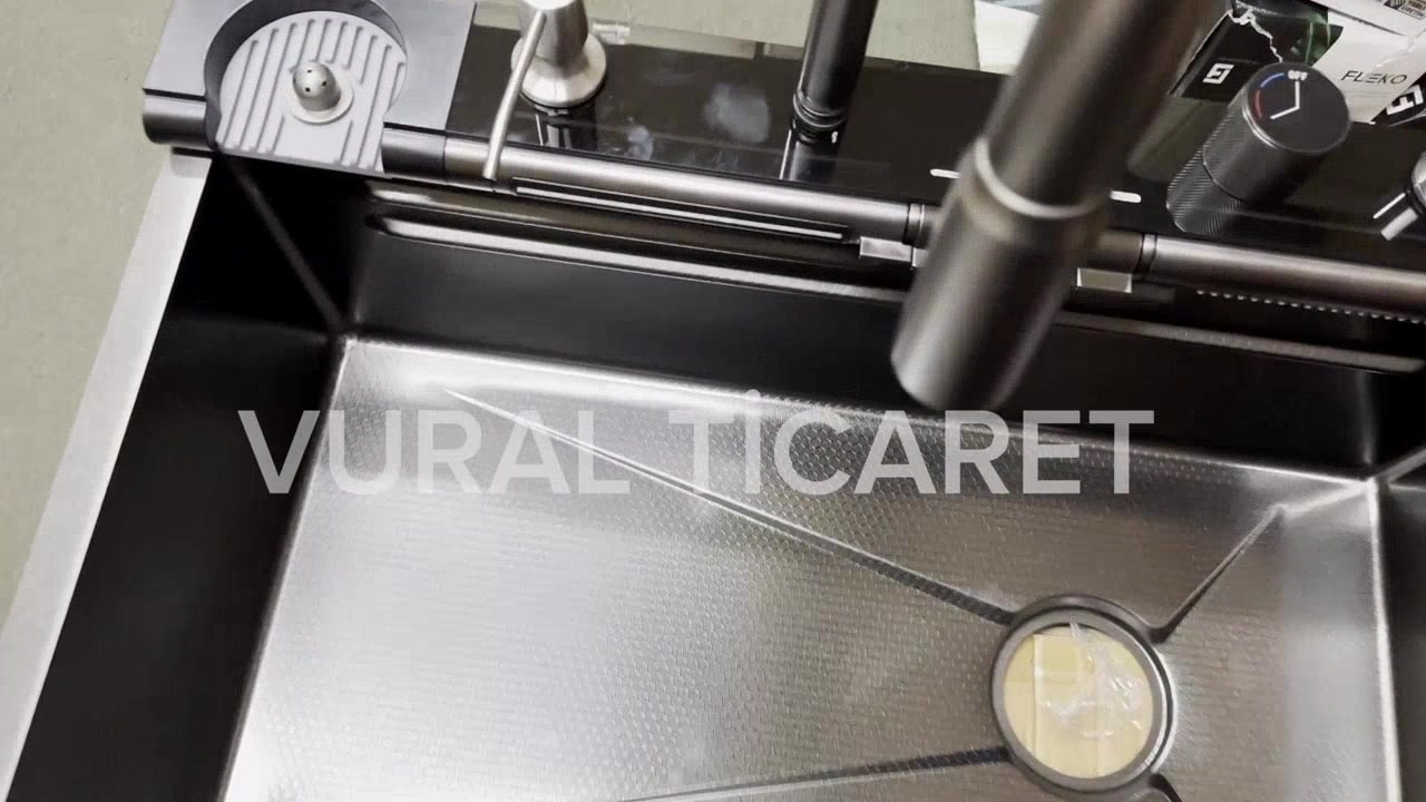 2024 Ultra Teknolojik Dijital Akıllı Ankastre Şelale  Evye 7 Fonksiyonlu