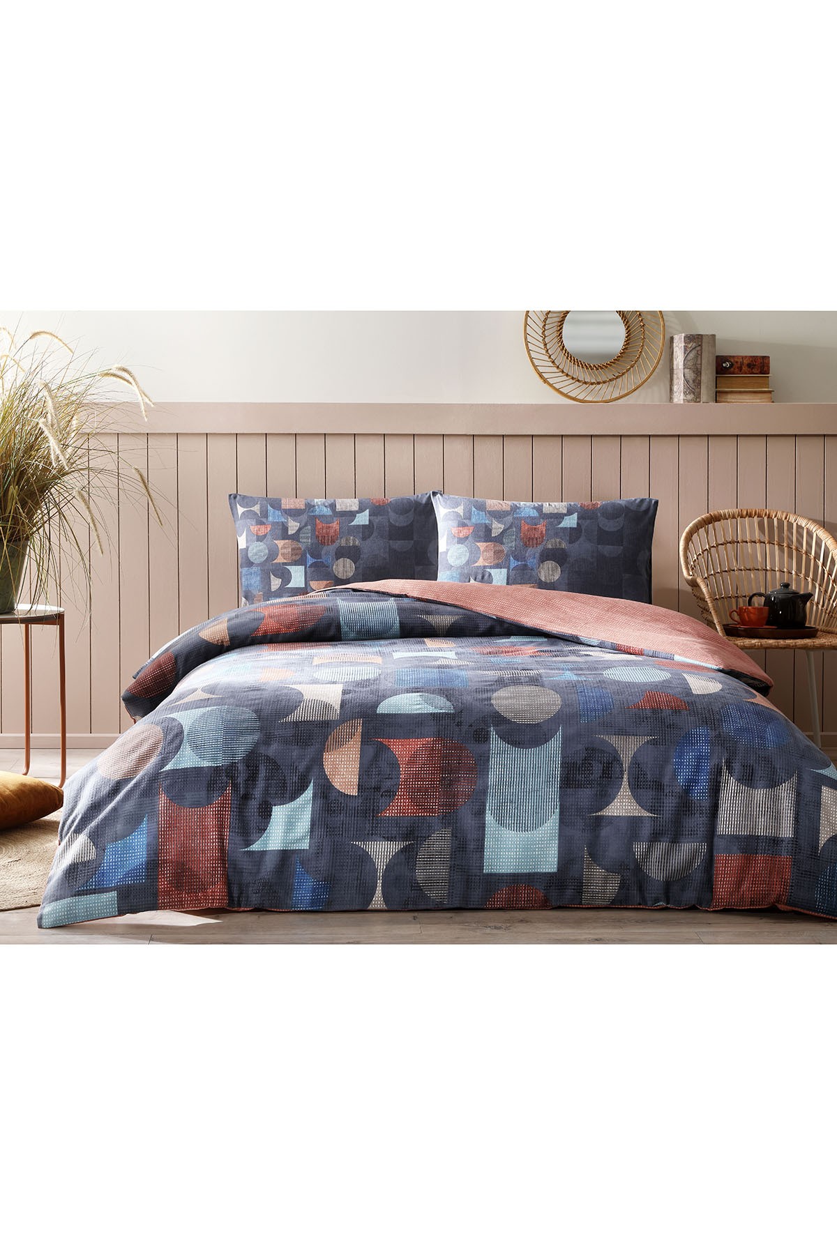 Colored Shape Çift Kişilik Kışlık Flanel Nevresim Takımı