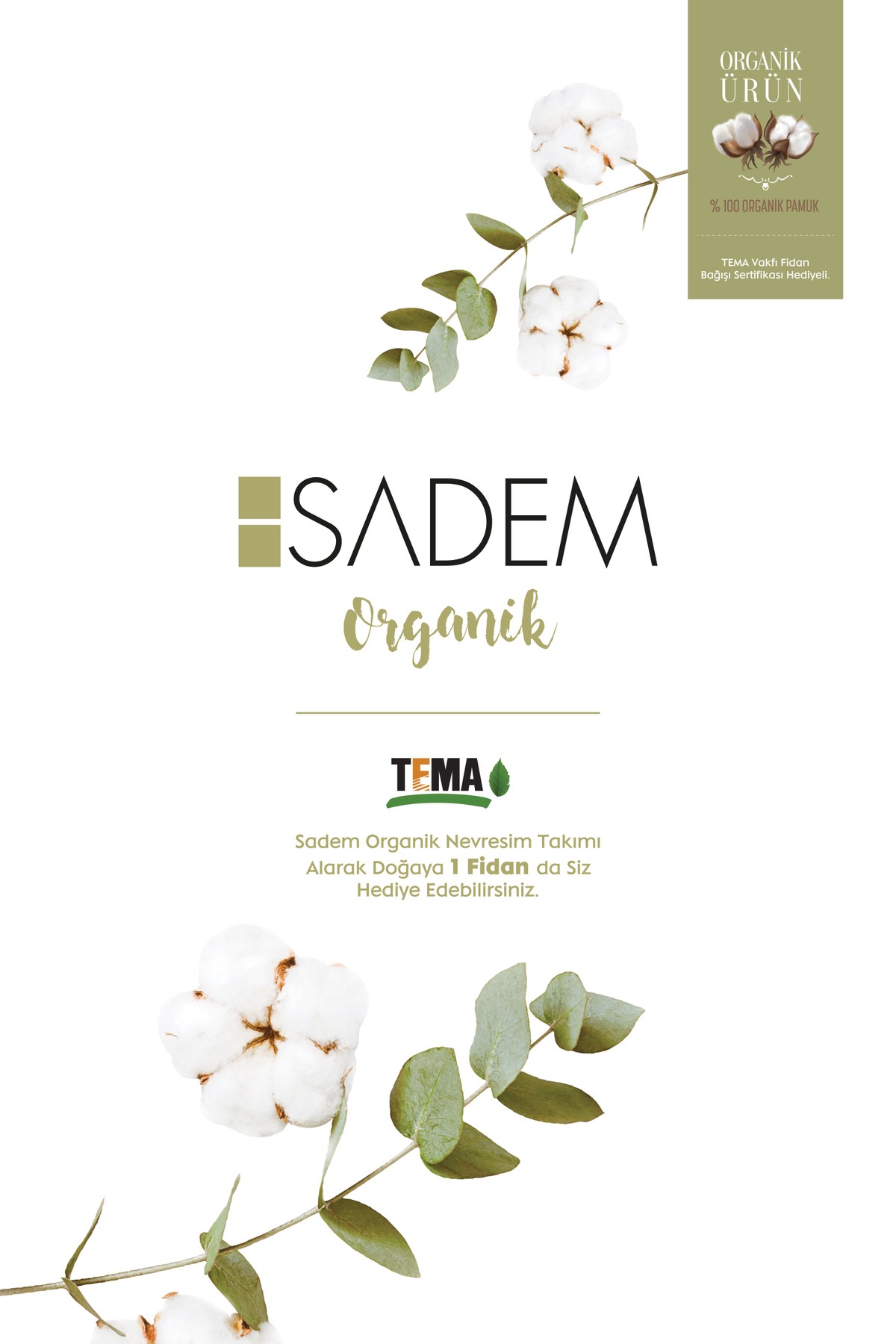 Sadem Organik Pine King Size Saten Nevresim Takımı
