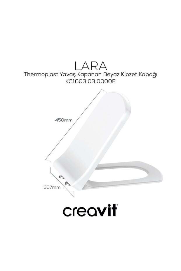 Lara Thermoplast Yavaş Kapanan Klozet Kapağı Beyaz