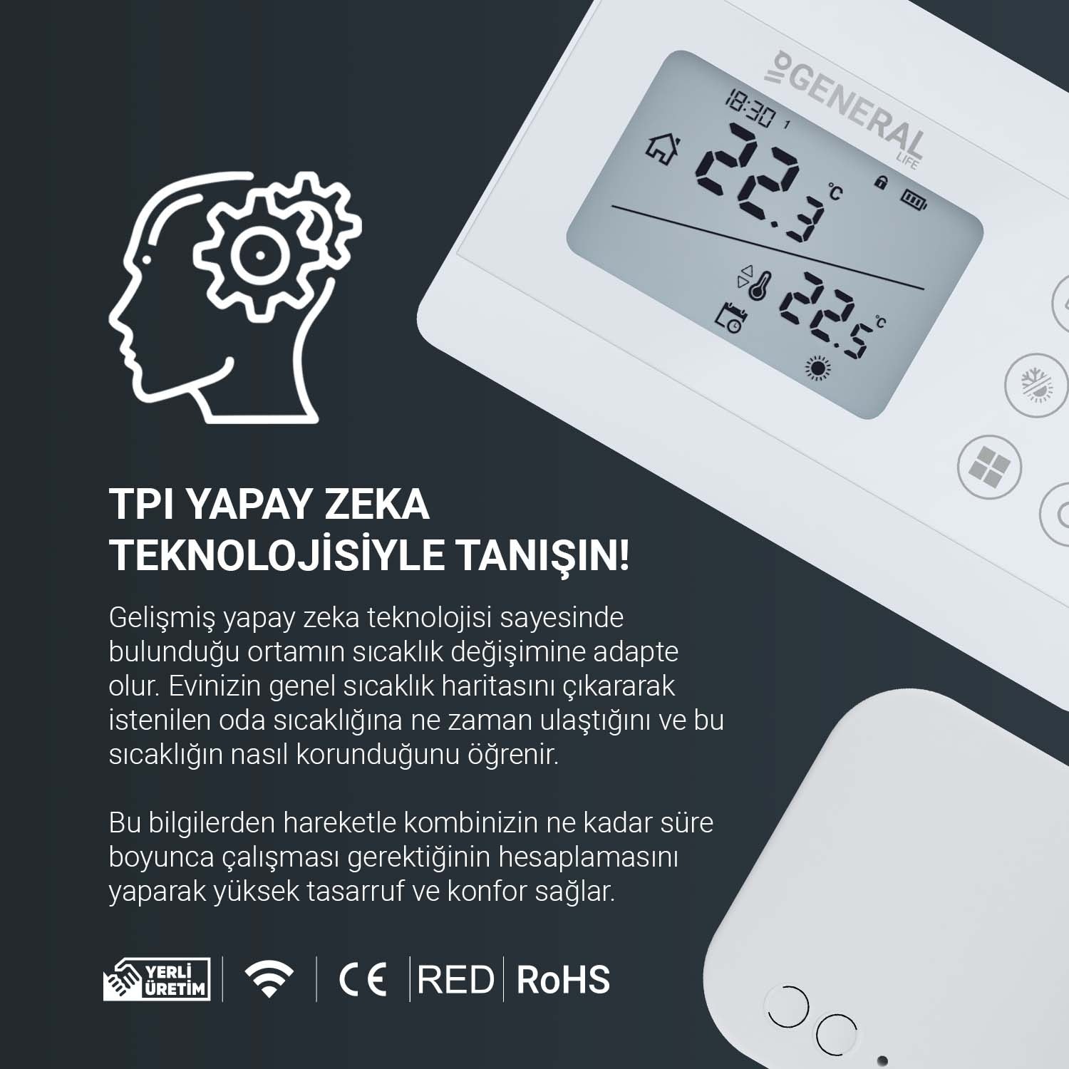 HT300S RF Kablosuz Oda Termostatı Gelişmiş TPI Teknolojisi ile %35 Enerji Tasarrufu