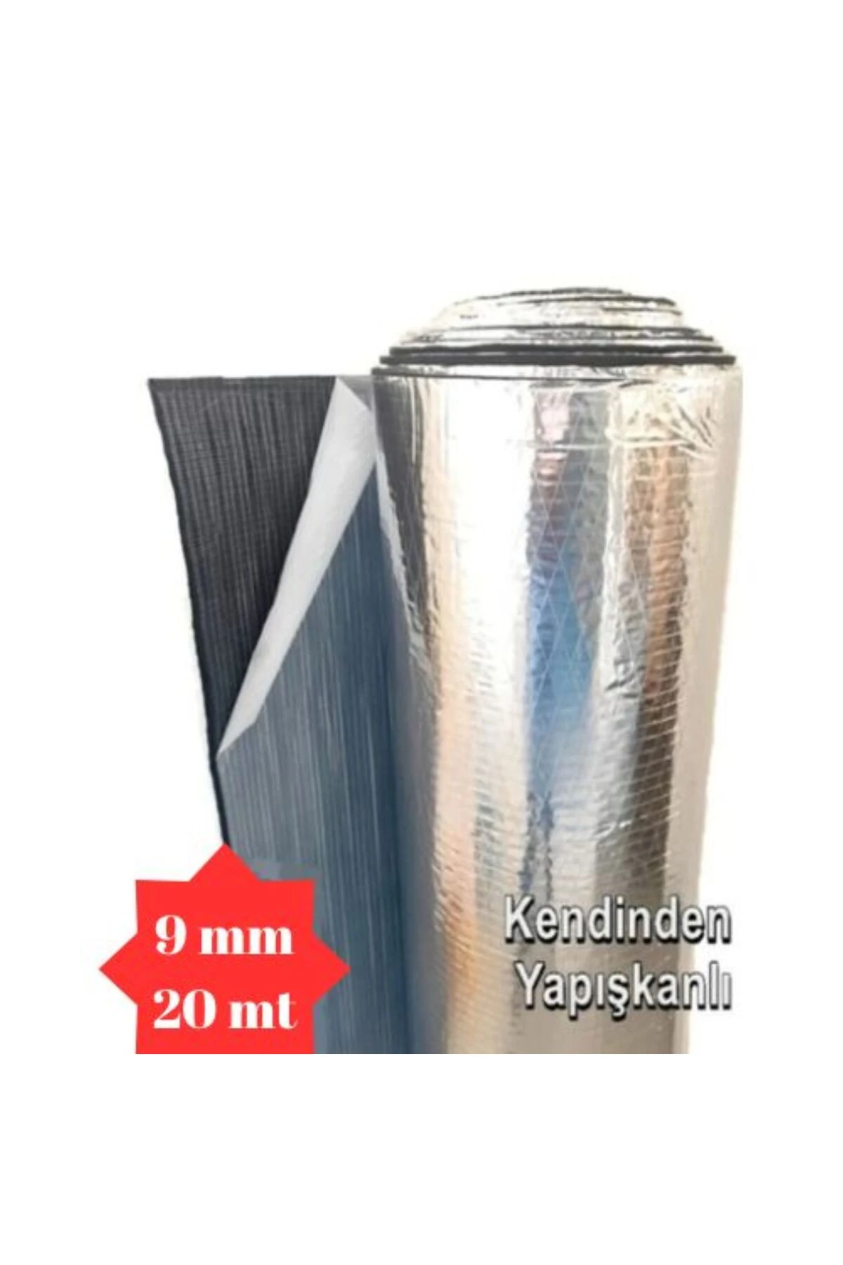 Alüminyum Folyolu Kauçuk Izolasyon 9mm 100cm X 20 Mt (20M2) Kendinden Yapışkanlı Kauçuk Köpüğü