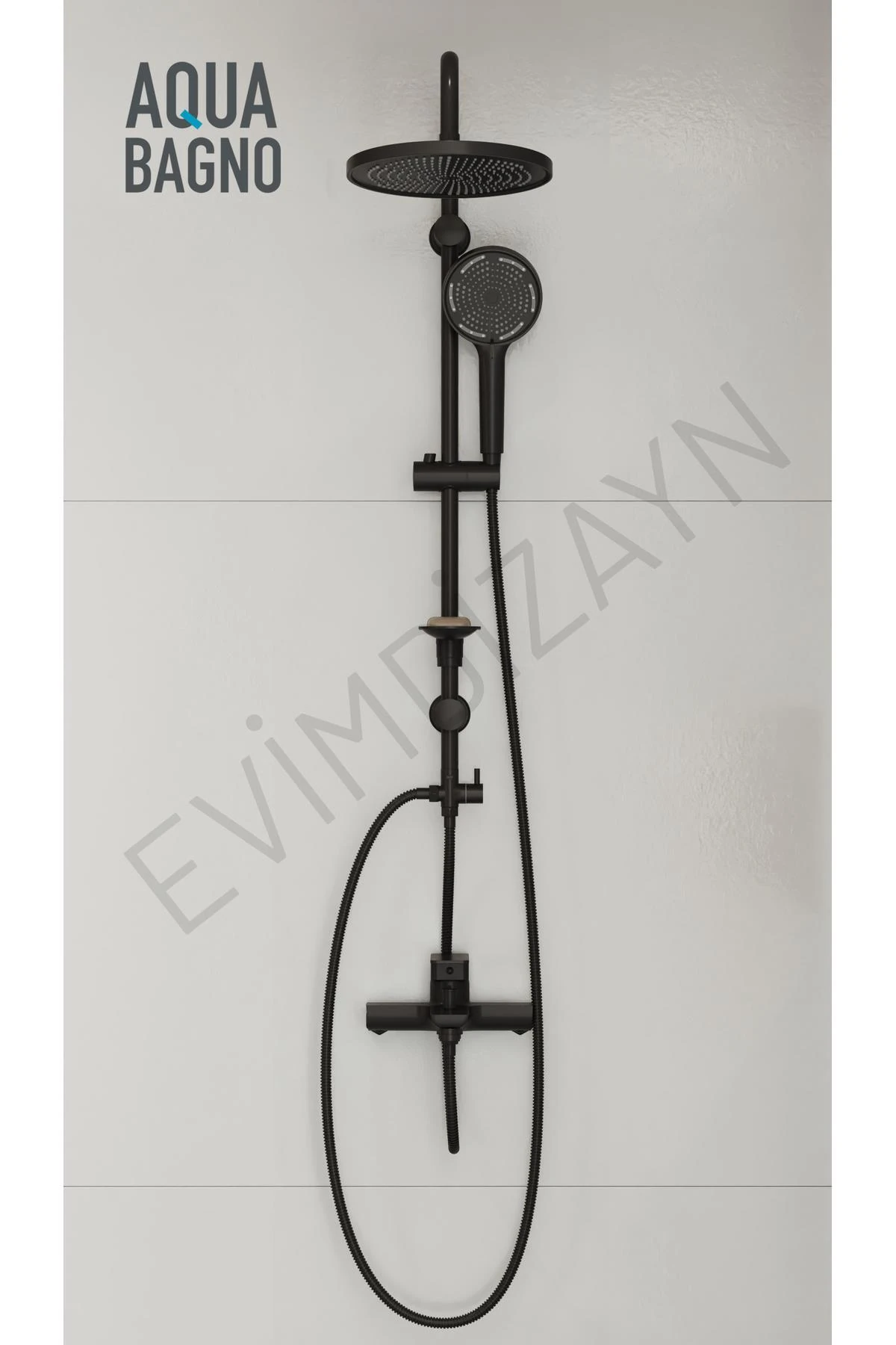 Largo Tepe Robot Duşu Seti - Mat Siyah