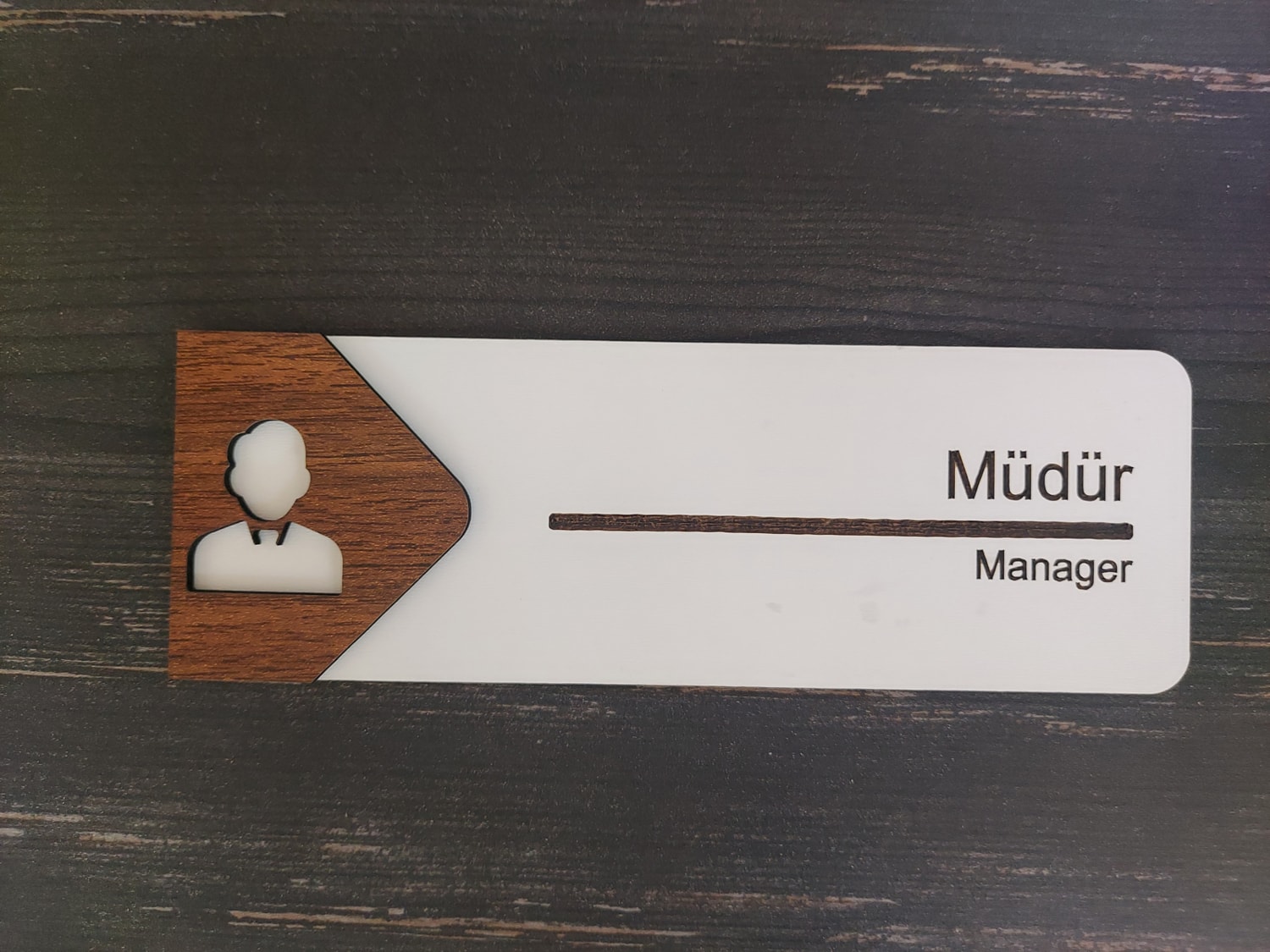 Müdür Ofis Oda Kapı İsimliği Yönlendirme Tabelası Levhası Kişiselleştirilebilir