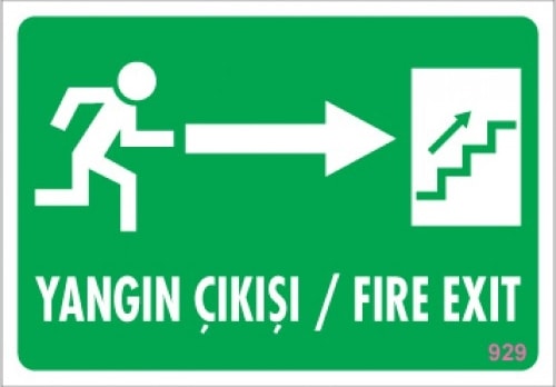 Uyarı Levhaları "Yangın Çıkışi - Sağ" Pvc 17,5*25