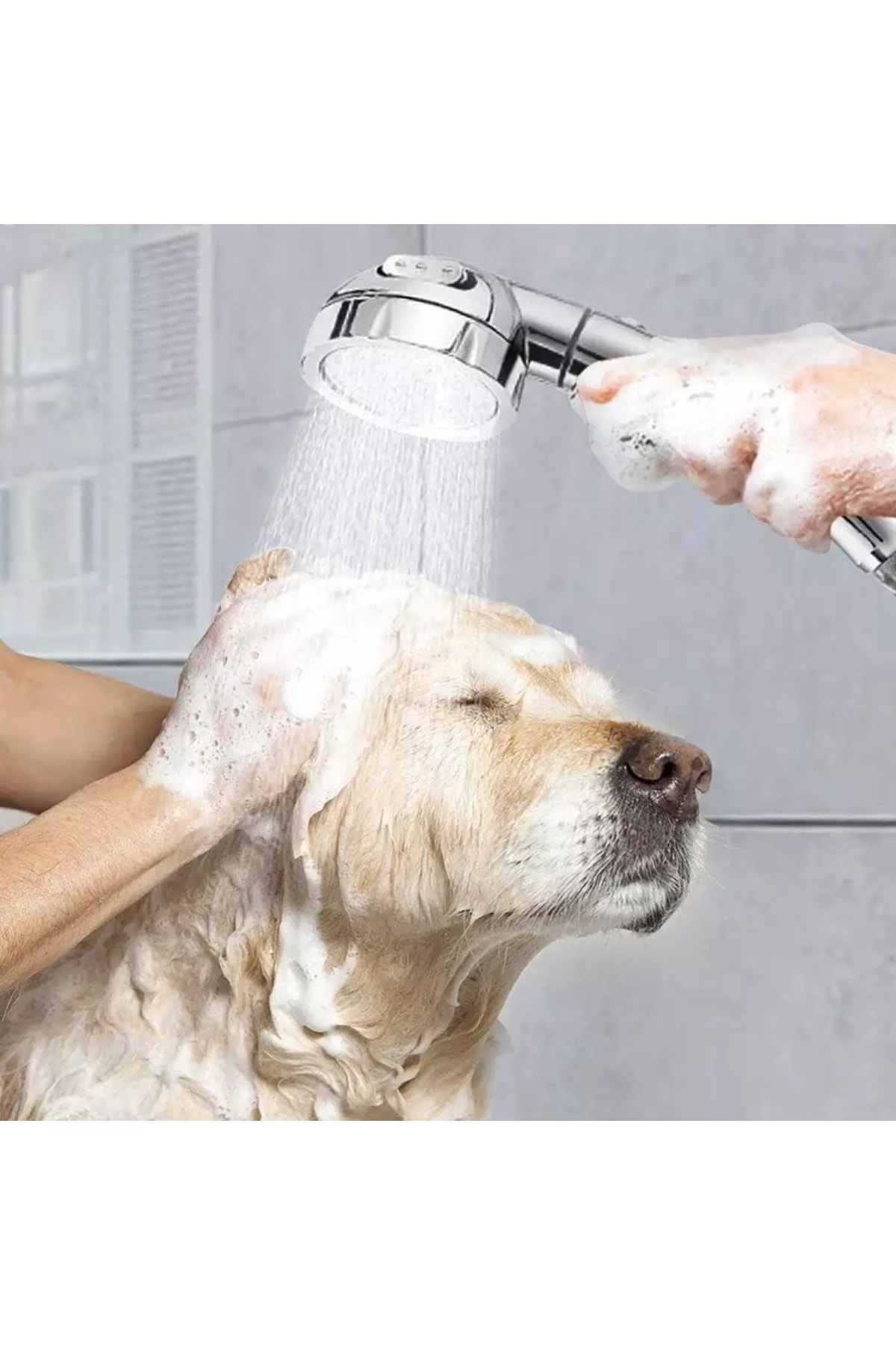 3 Fonksiyonlu Stoplu Krom Duş Başlığı, Krom Mafsal Ve Örgülü Hortum Duş Seti