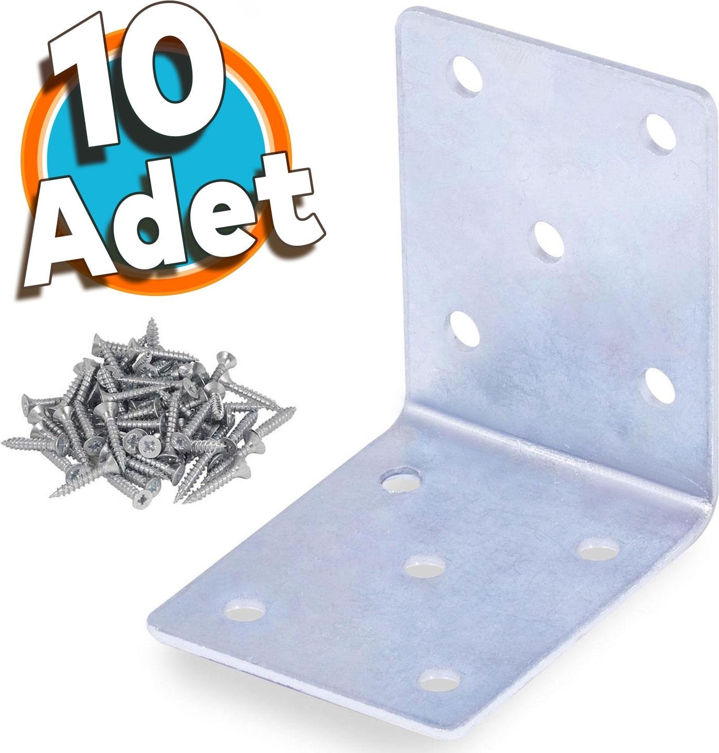 Mobilya Duvar Raf Dolap Köşe Bağlantı Sabitleme L Demir Köşebent Metal Gönye 50 x 50 x 40 mm 10'lu