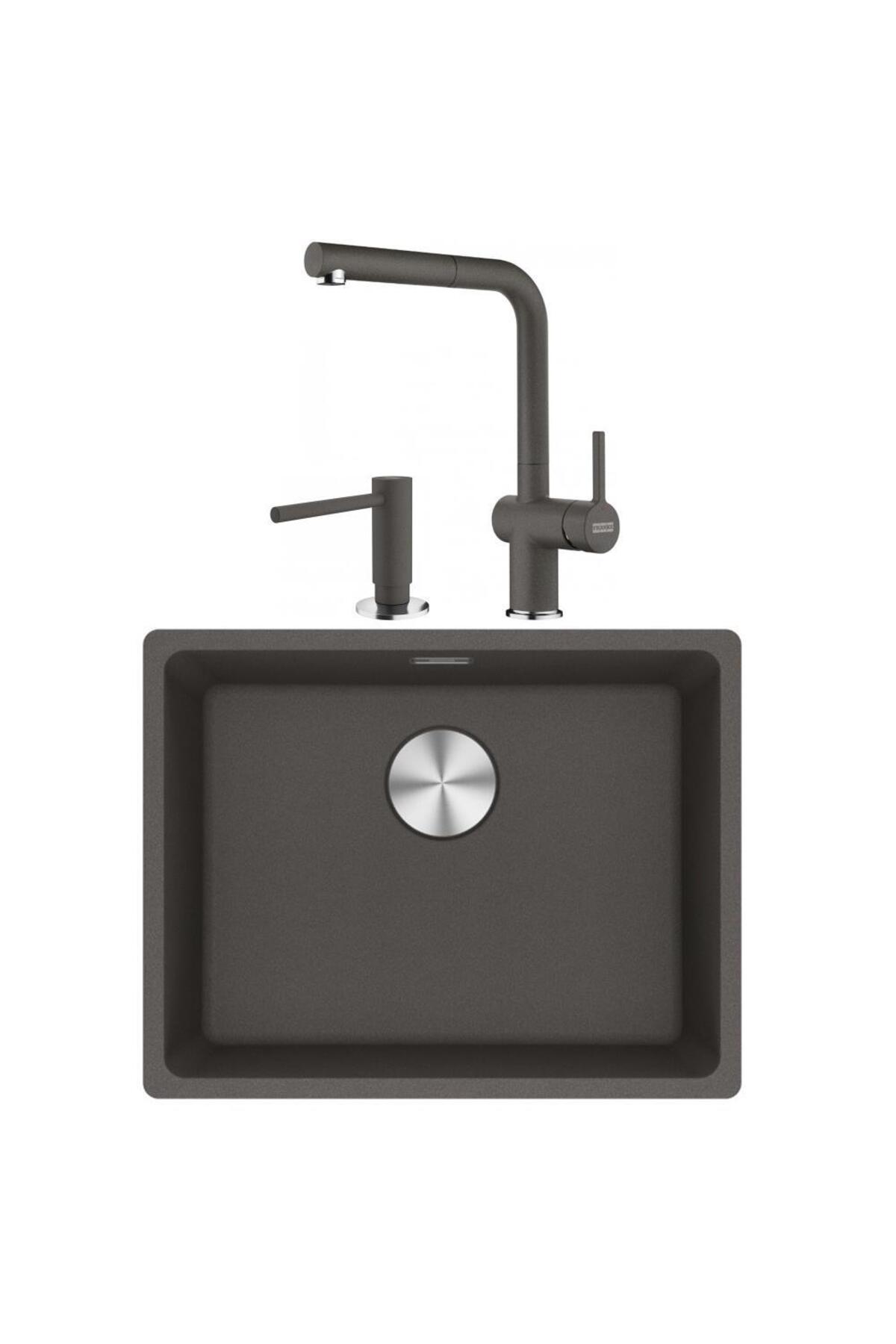 Maris MRG 210/110-52 SLATE GRİ Granit Evye ACTİVE PLUS DOCCİA 2.0 Batarya COMFORT Sıvı Sabunl