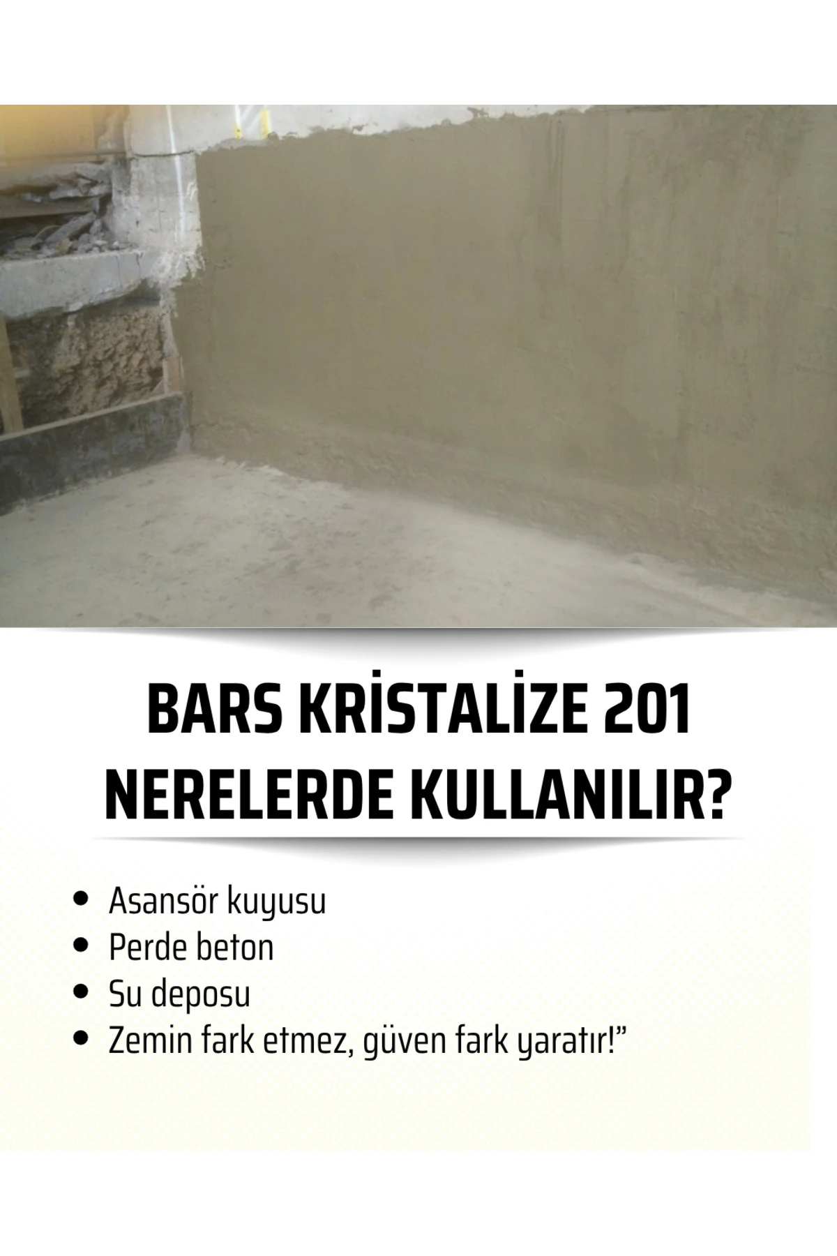 Kristalize Su Yalıtım Harcı – Tek Bileşenli, Çimento Esaslı, Negatif/ Pozitif Etkili 25 kg