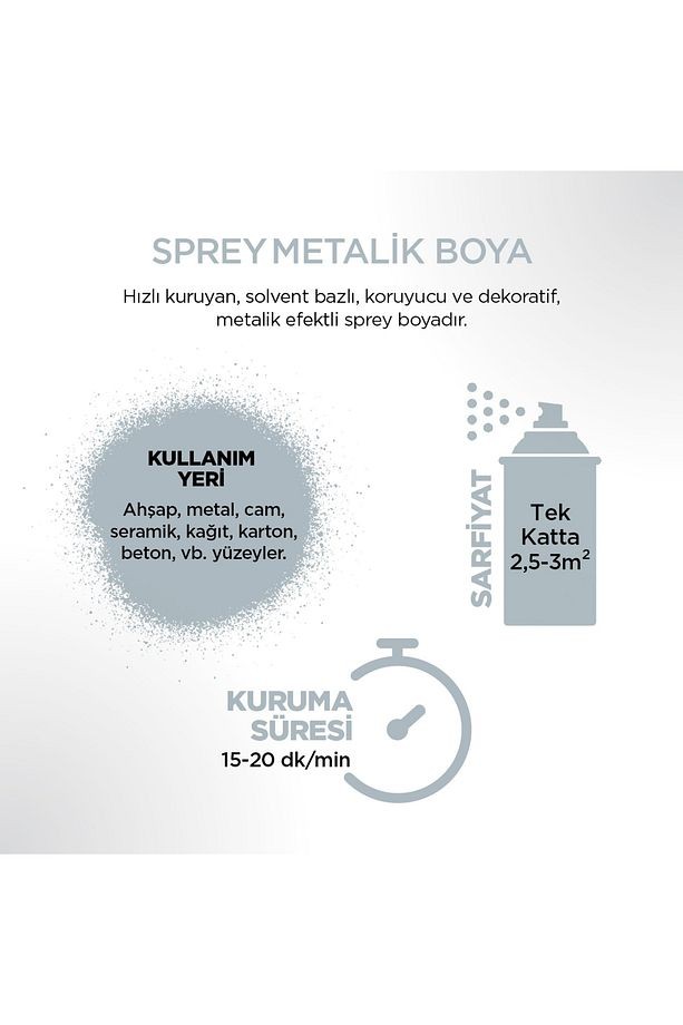 Metalik Inci Mavisi Sprey Boya 400 Ml