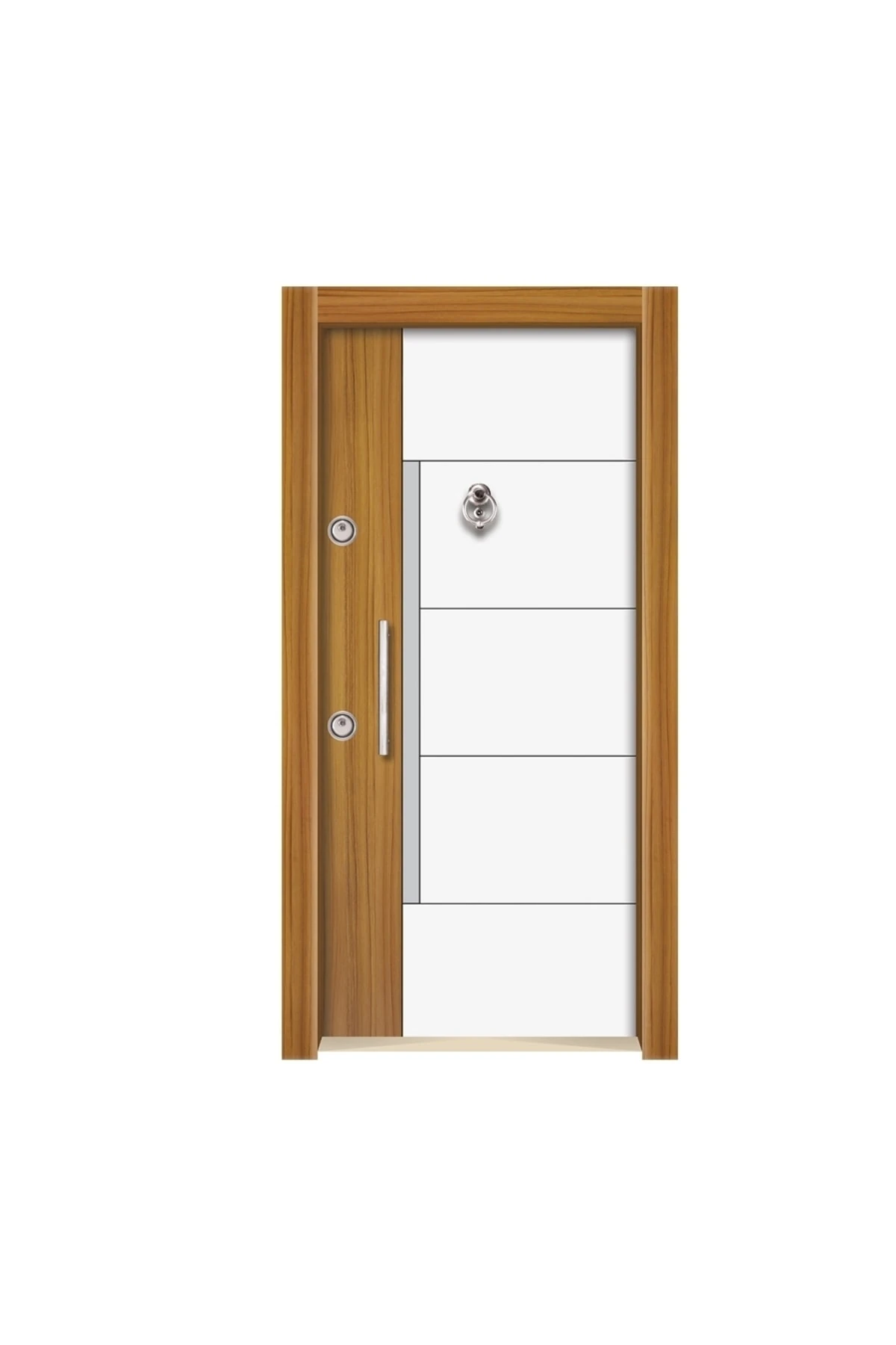 3559 Ahşap Kaplama Çelik Kapı, Kaplama Daire Kapısı Gizli Ayarlı Sol Açılım