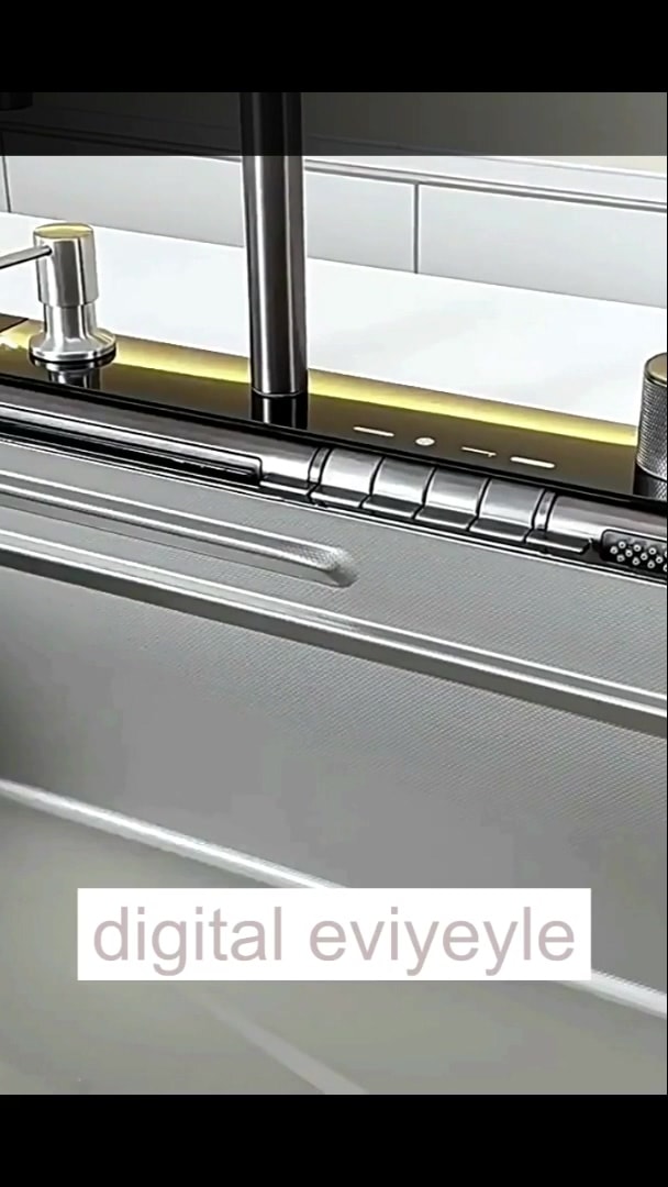 Dijital Akıllı Eviye Seti 304 Paslanmaz Çelik PVD Kaplama LED Göstergeli