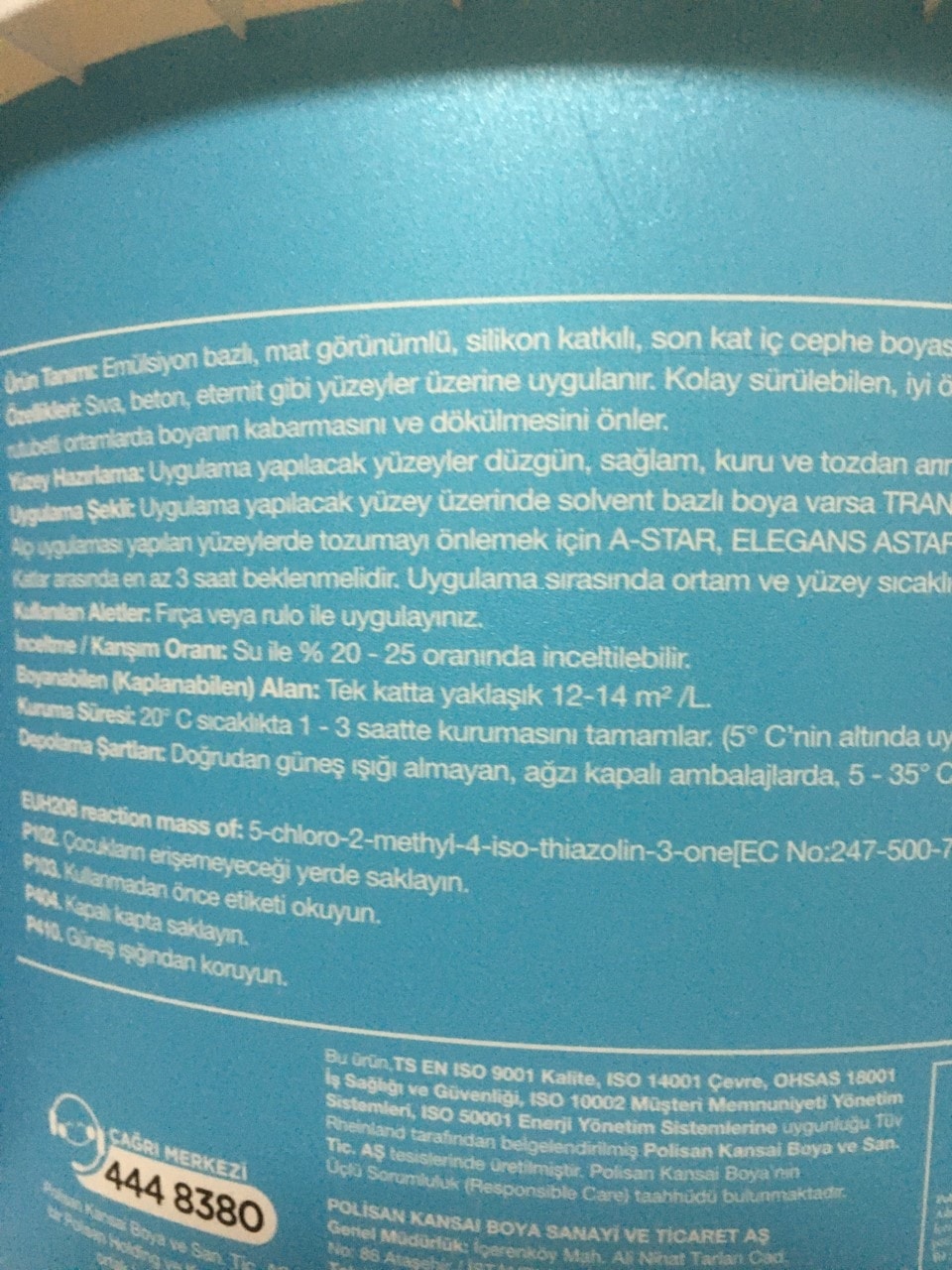 POLİSAN Primera Silikonlu Mat Iç Cephe Boyası 2,5 Litre