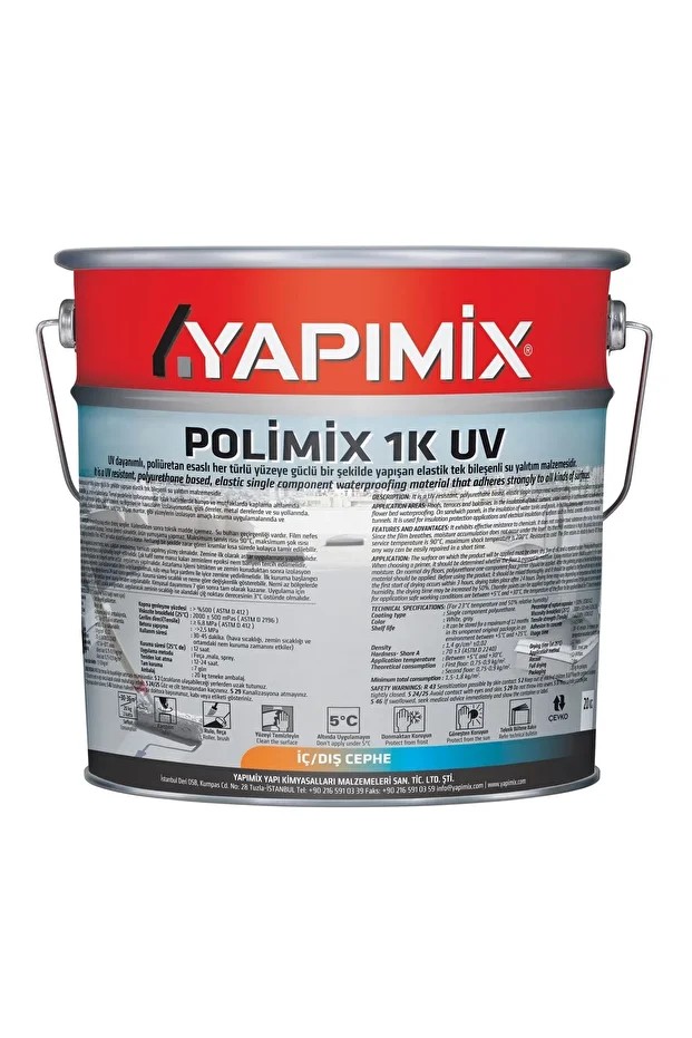 Polimix 1k Uv 25 Kg - Uv Dayanımlı Poliüretan Su Yalıtım Malzemesi