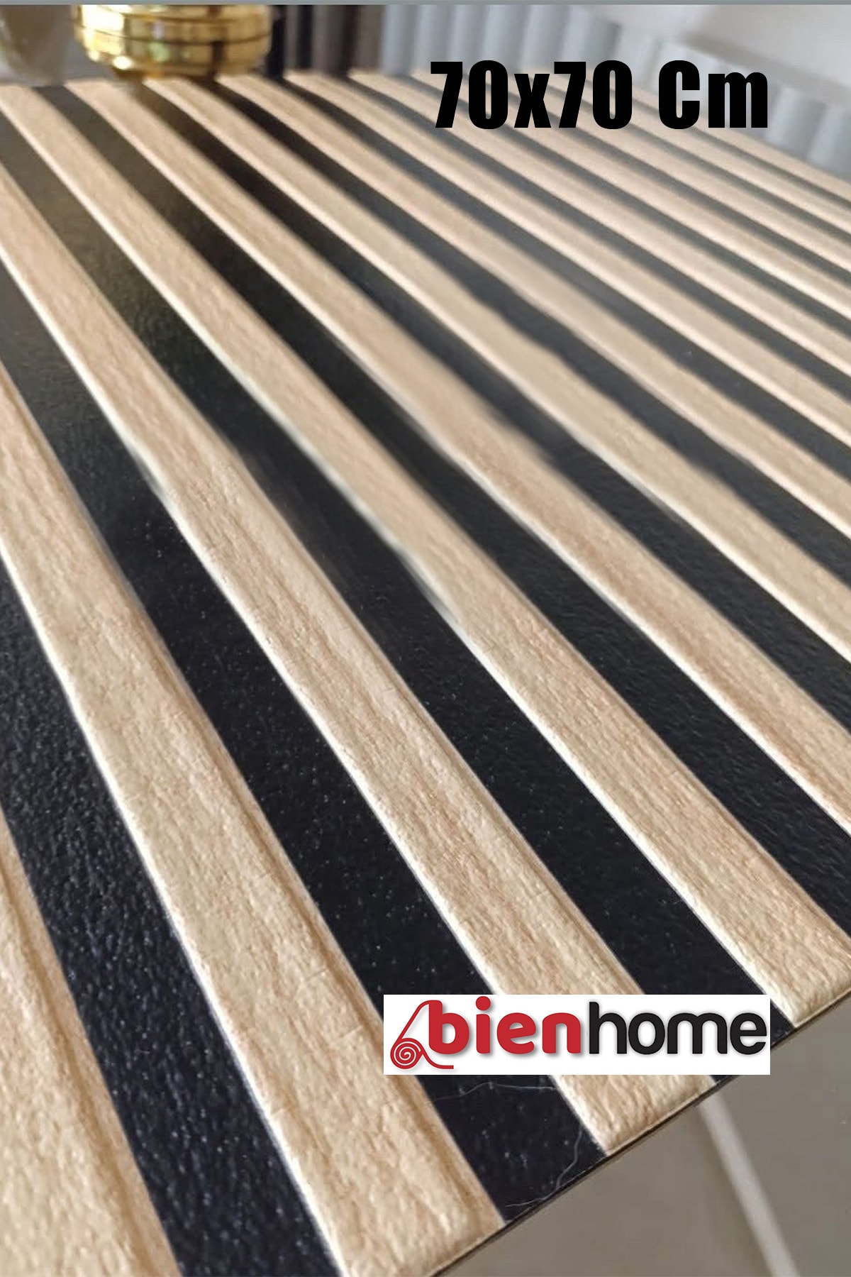 Lambri Ahşap Duvar Çıtası Desenli Kendinden Yapışkanlı Akustik Duvar Panel Köpük 70x70cm 0,50M²